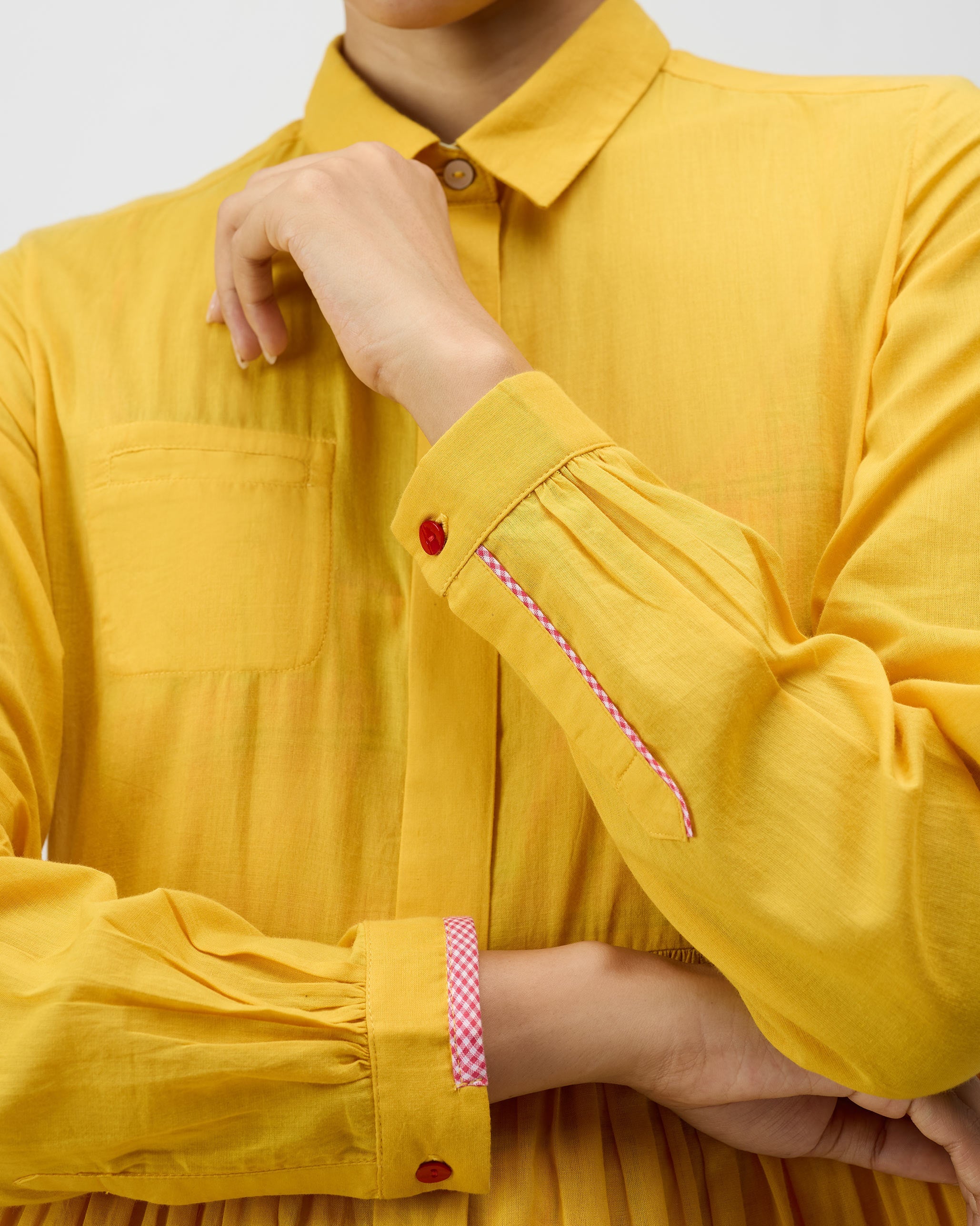 Aurora Dress with Slip - Turmeric Yellow