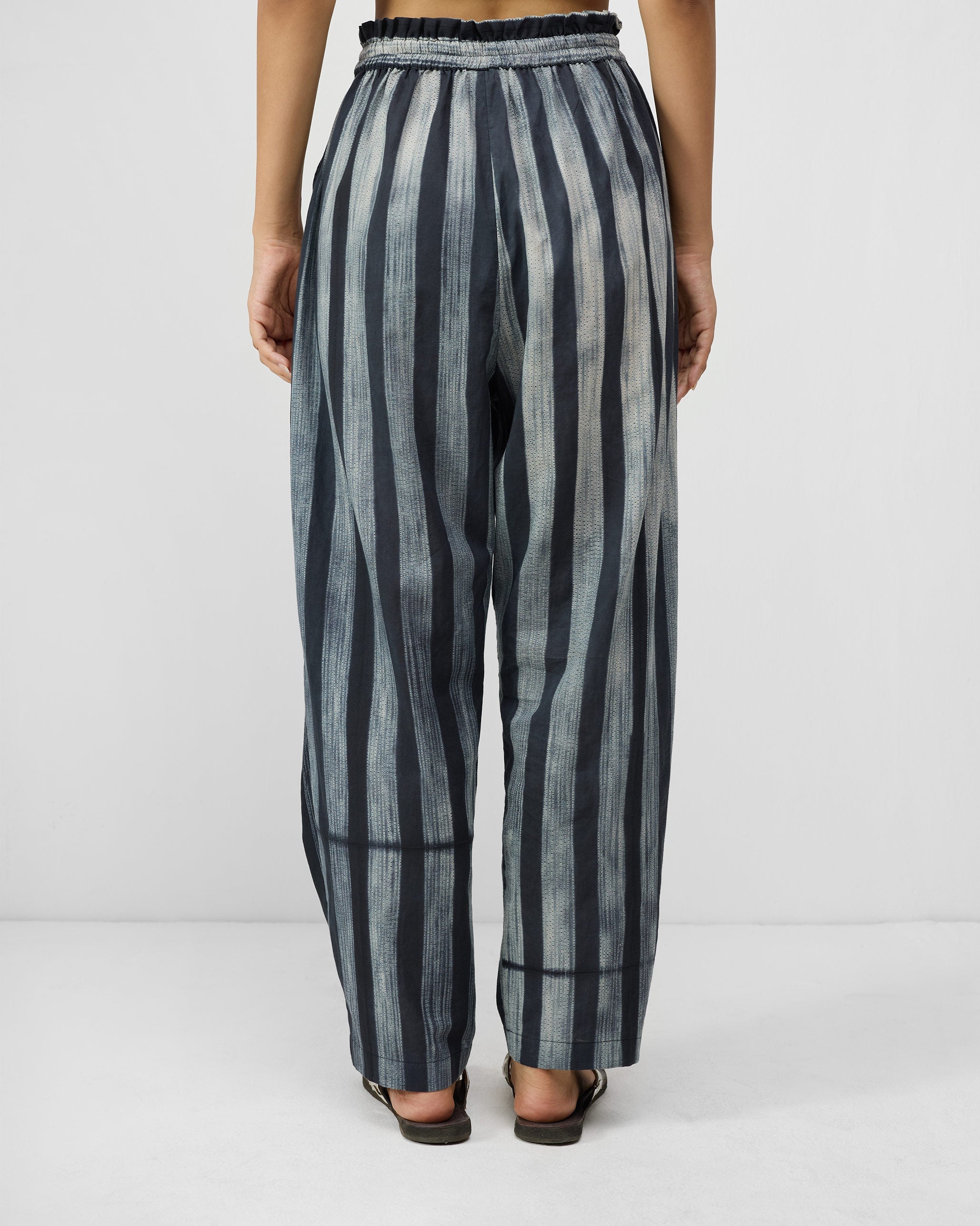 Areca Pants - Charcoal & Ivory Stripes