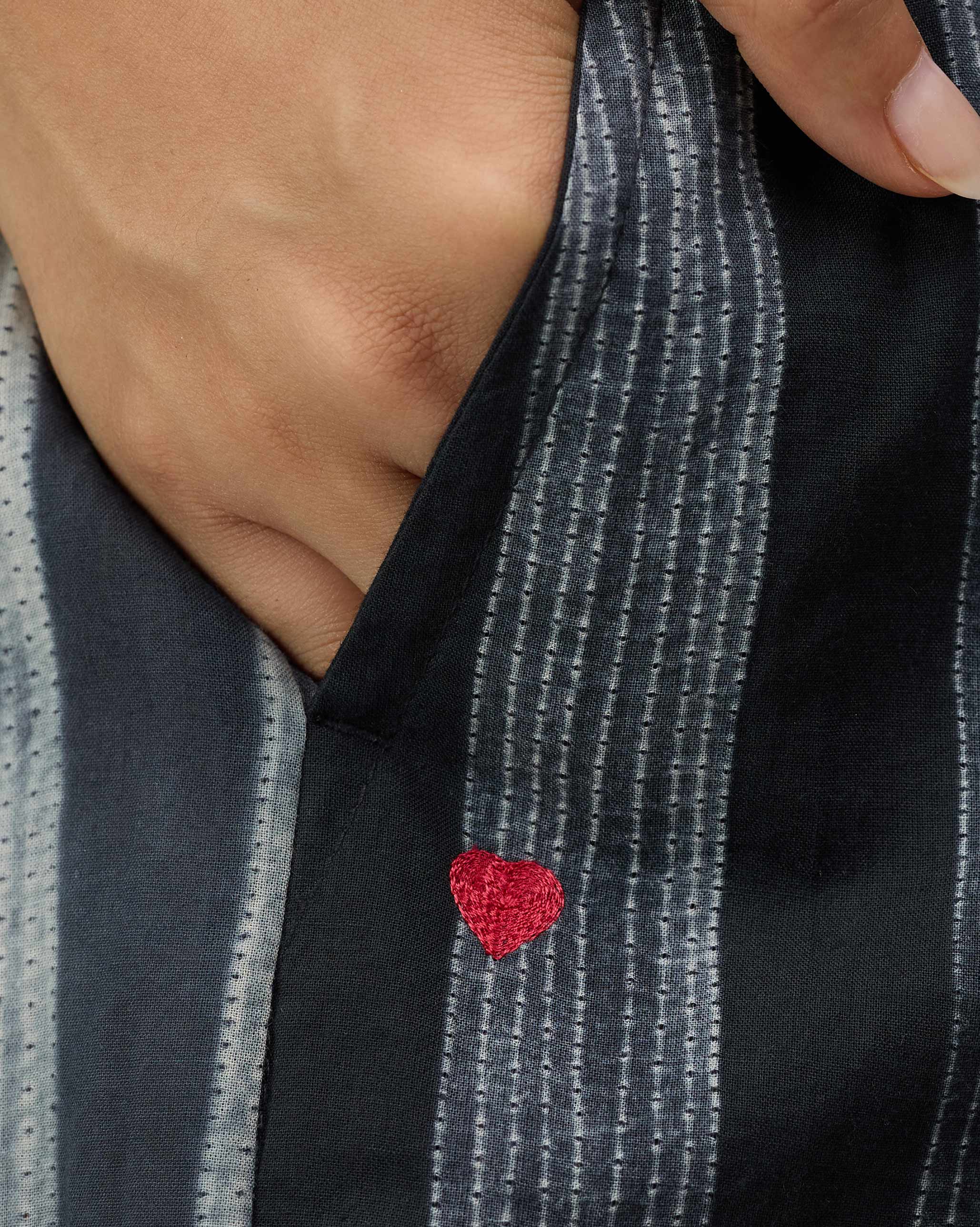 Areca Pants - Charcoal & Ivory Stripes