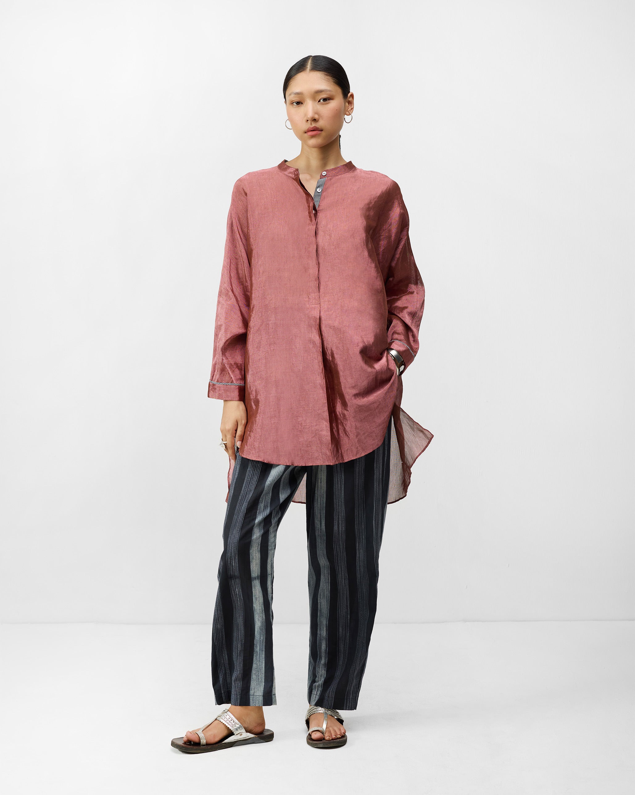 Areca Pants - Charcoal & Ivory Stripes