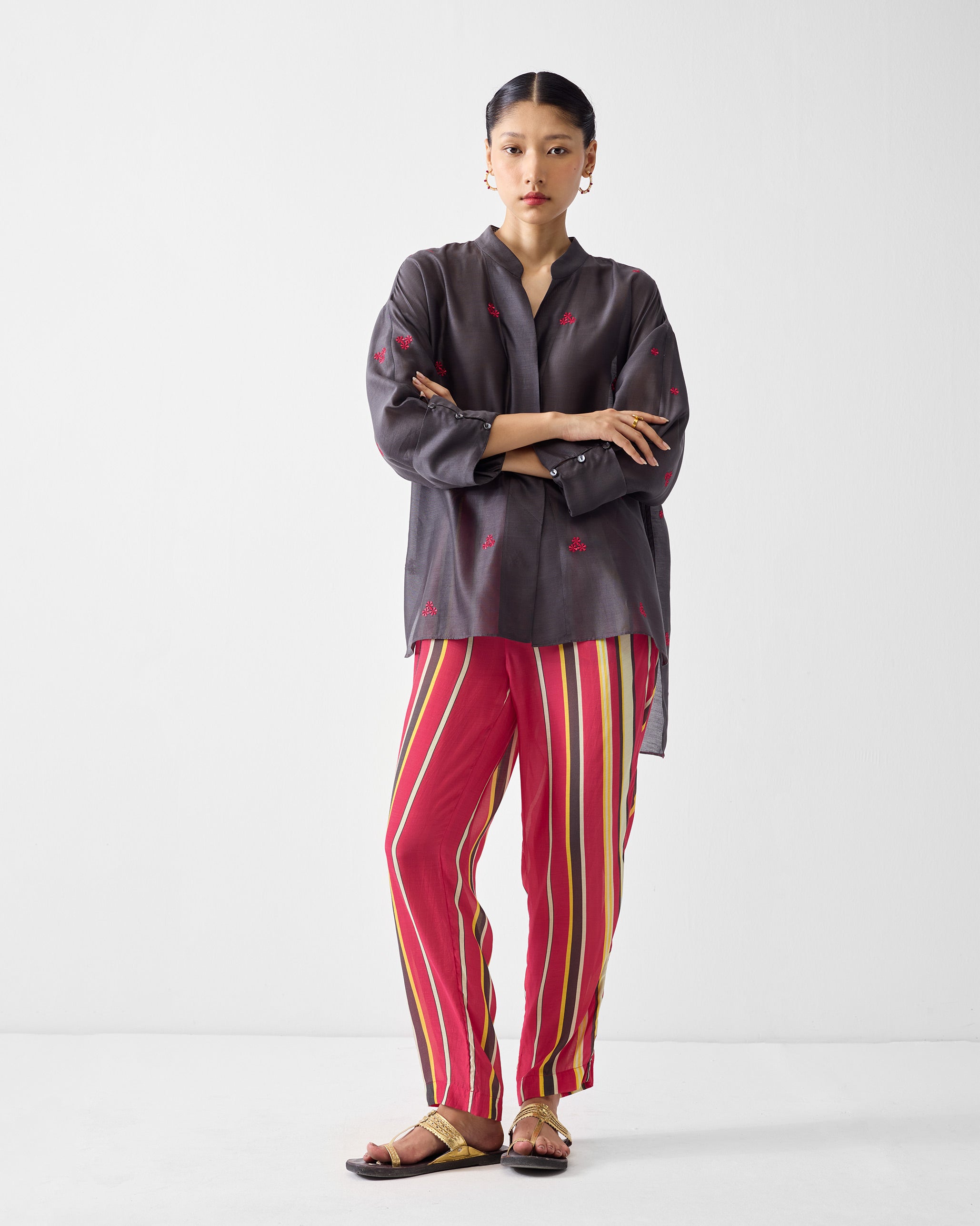 Narrow Pants - Multicolor Print