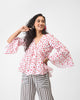 Ruffle Top - White & Watermelon Print