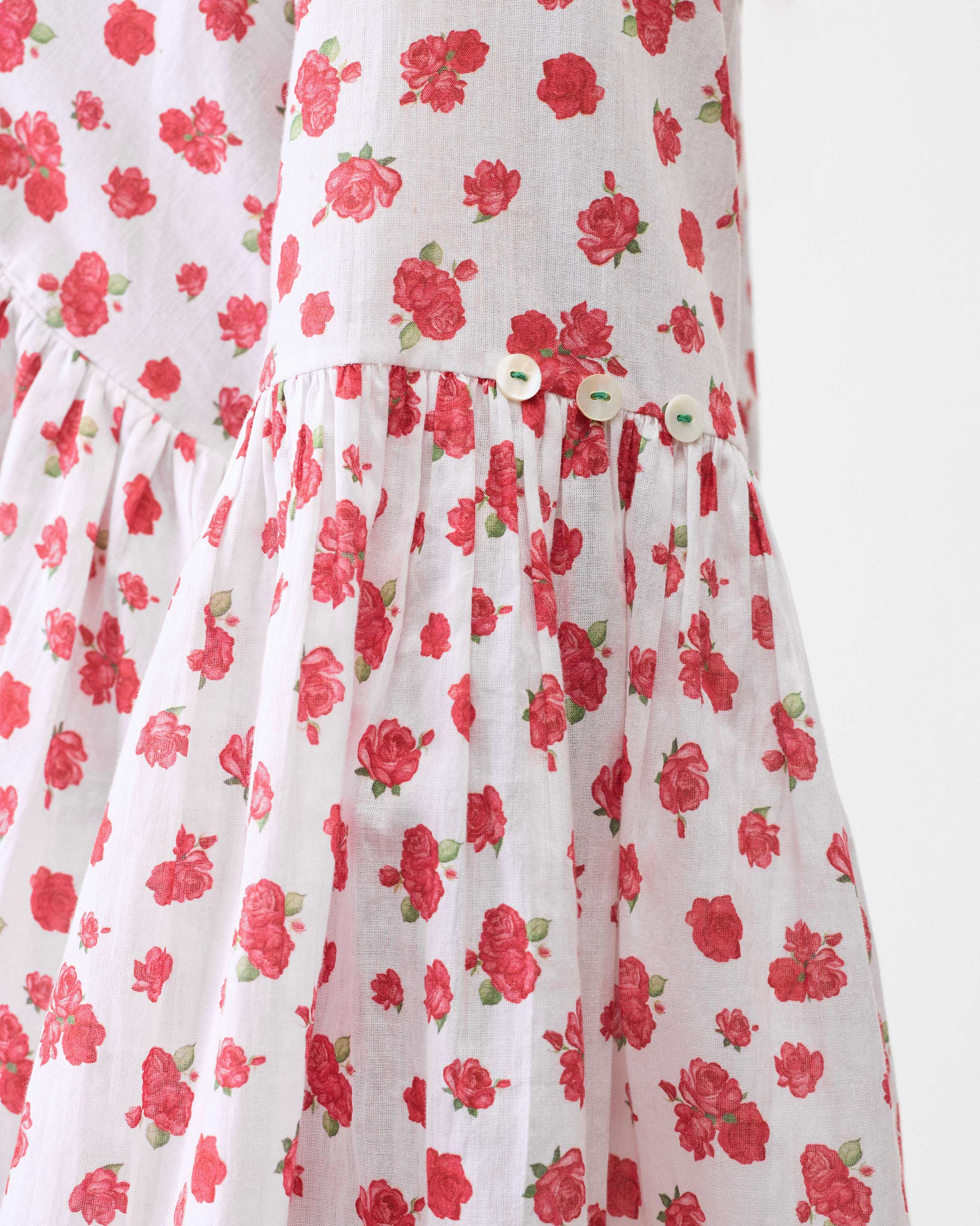 Ruffle Top - White & Watermelon Print