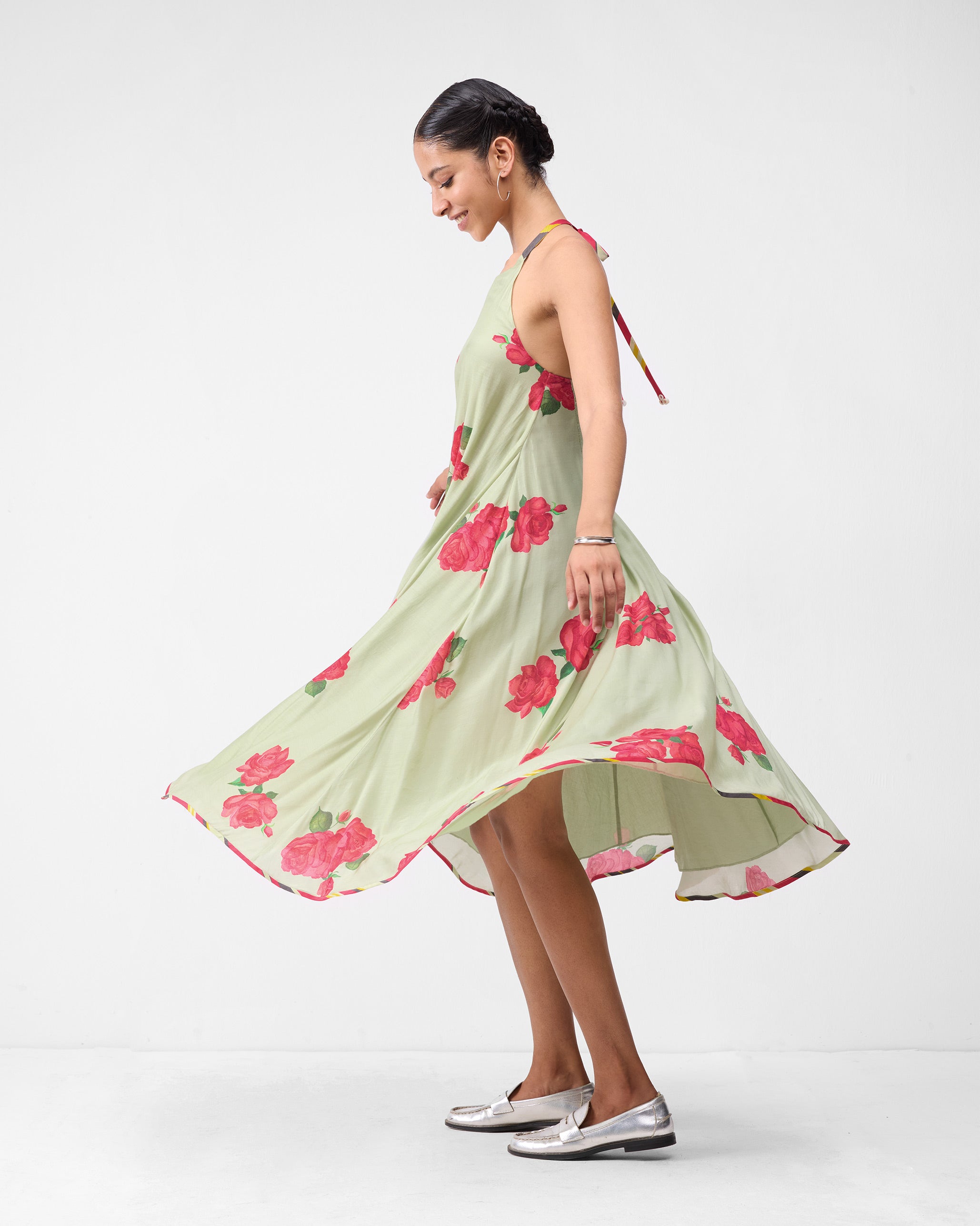 Scoop Back Dress - Mint & Watermelon Print