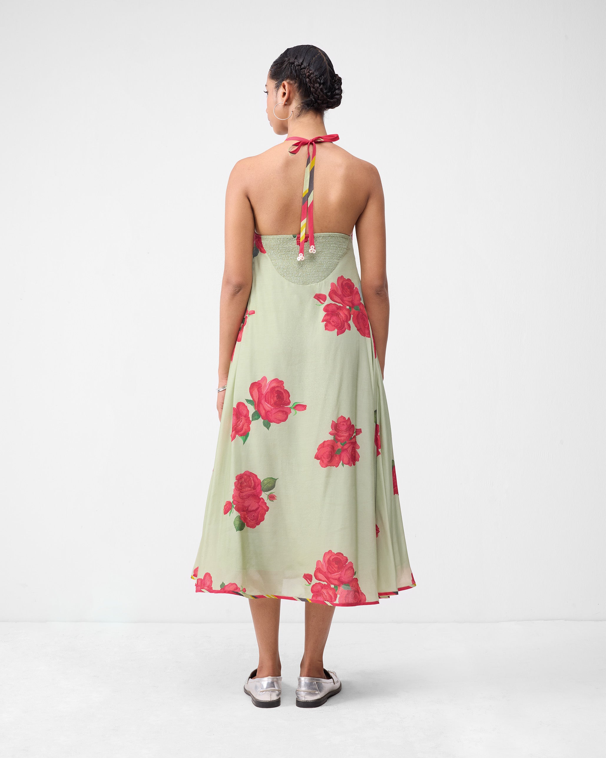 Scoop Back Dress - Mint & Watermelon Print