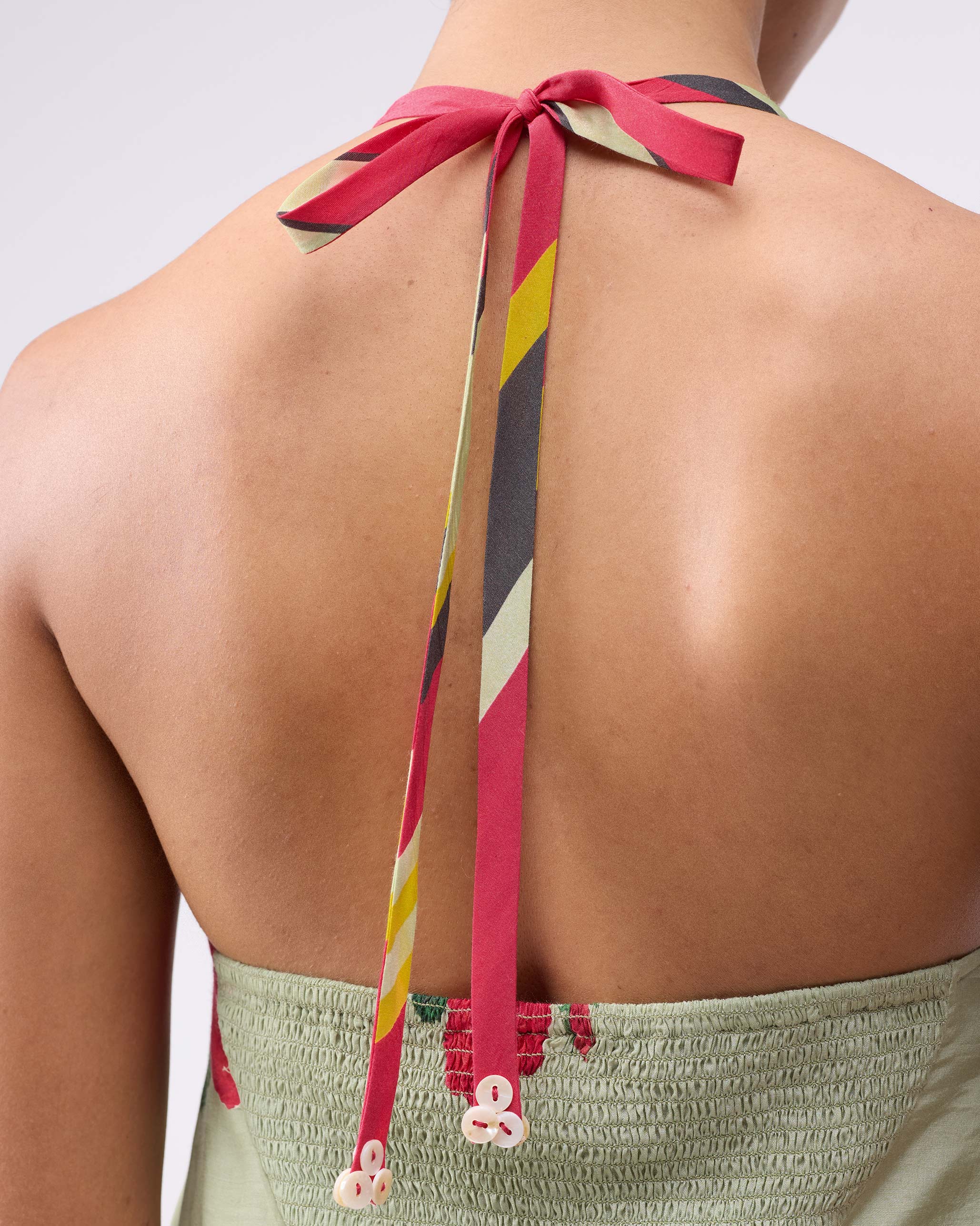 Scoop Back Dress - Mint & Watermelon Print