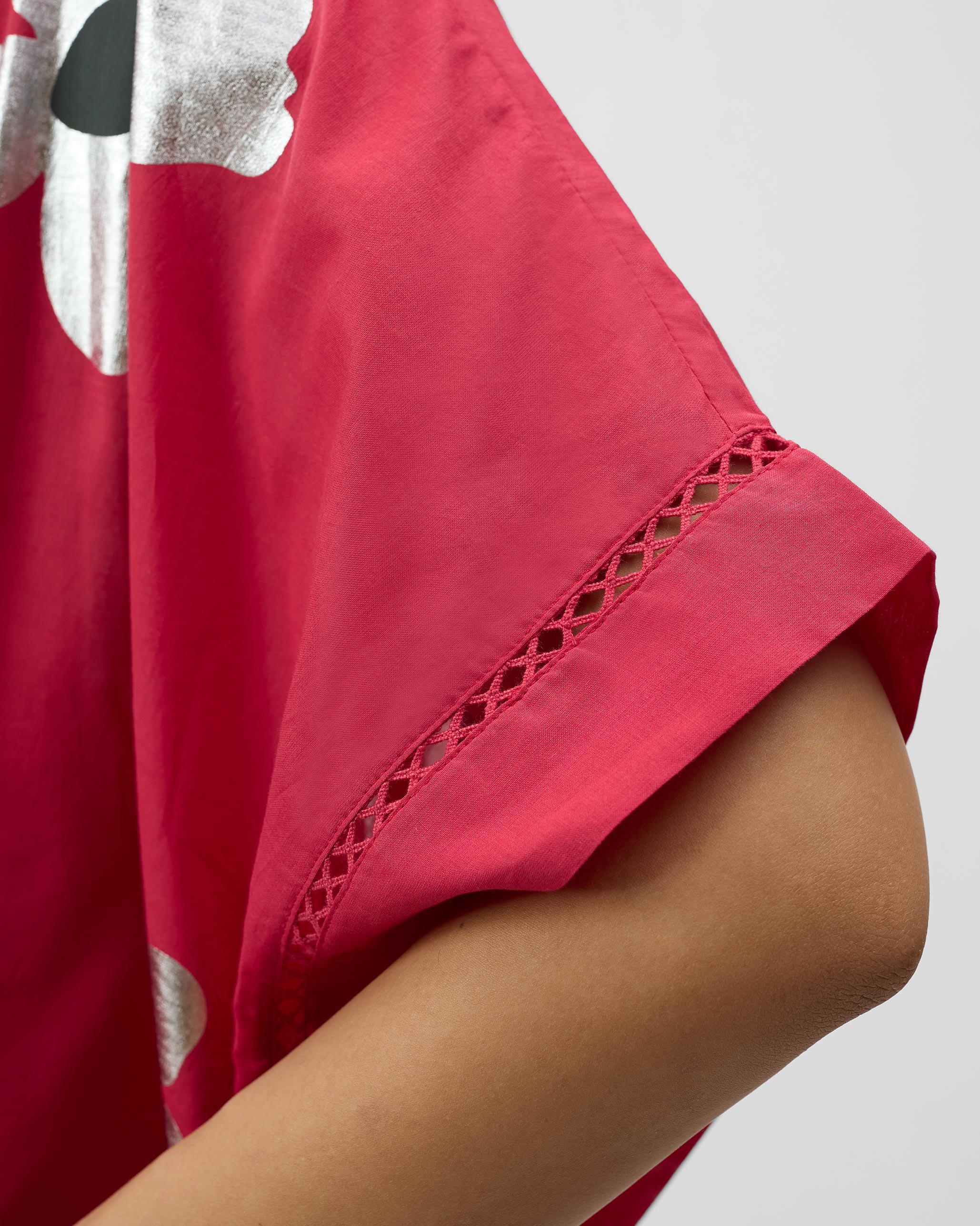 Uma Top - Watermelon & Silver Print