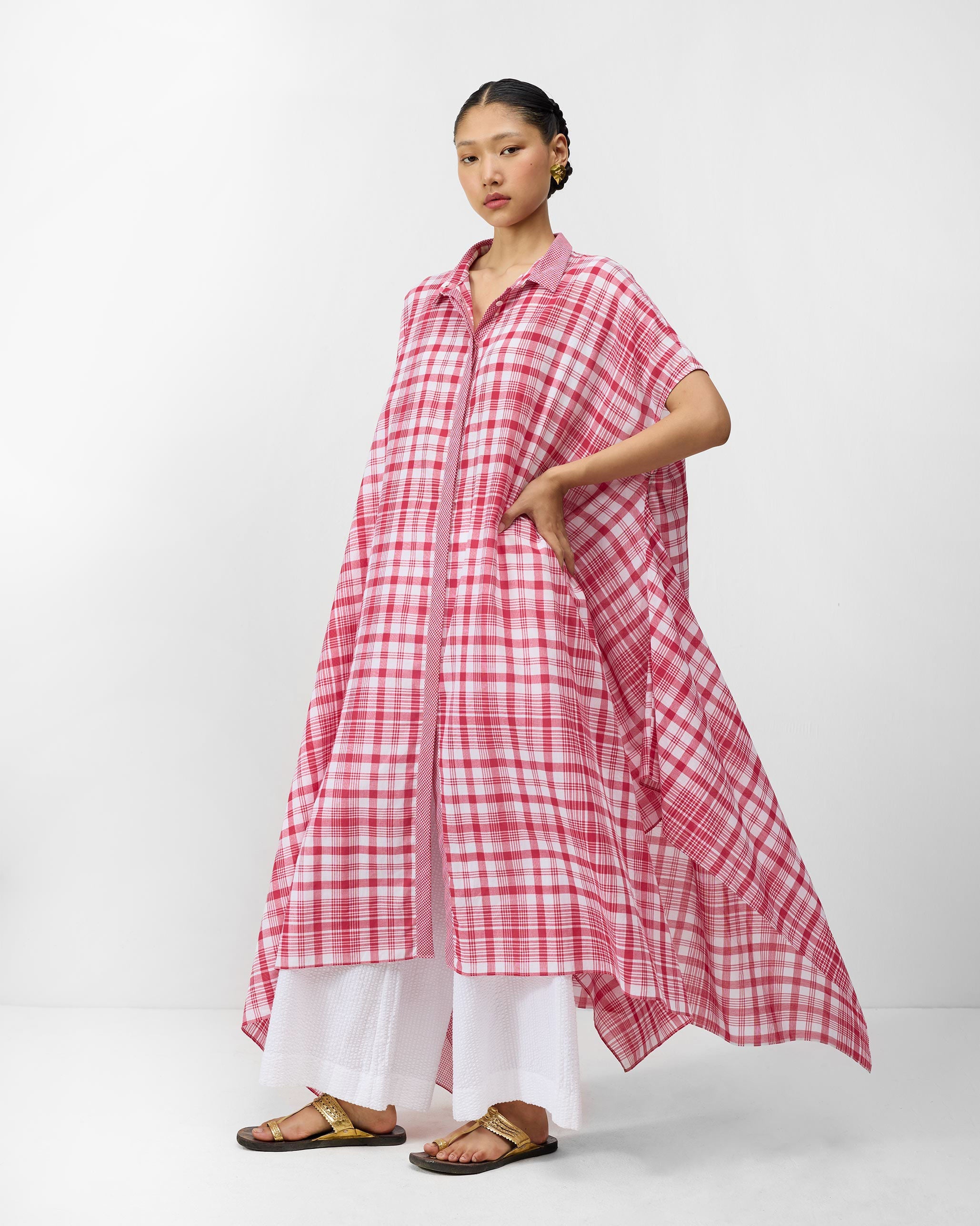 Treasure Kurta - Watermelon & White Checks