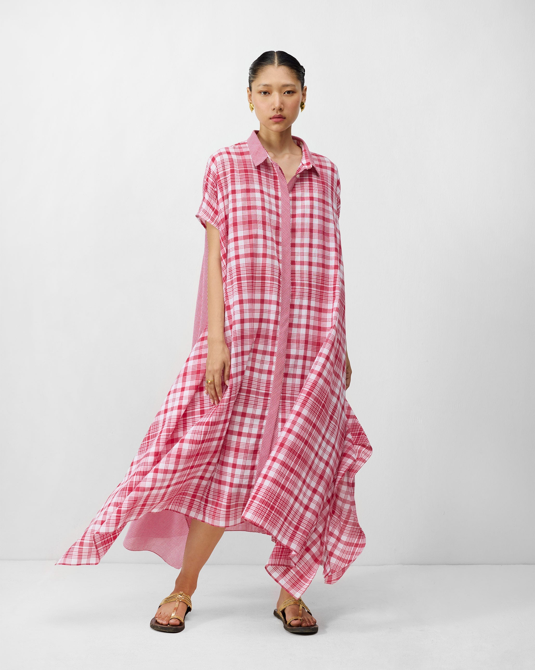 Treasure Kurta - Watermelon & White Checks