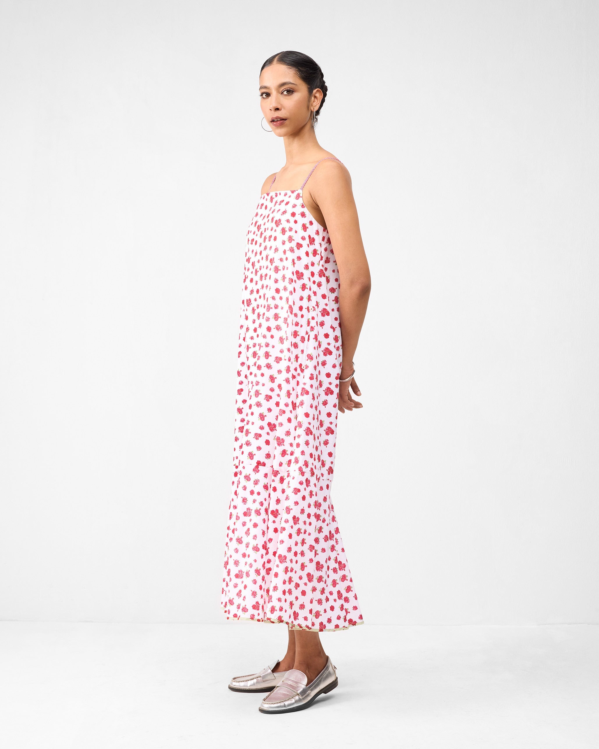 Kimsuka Dress - White & Watermelon Print