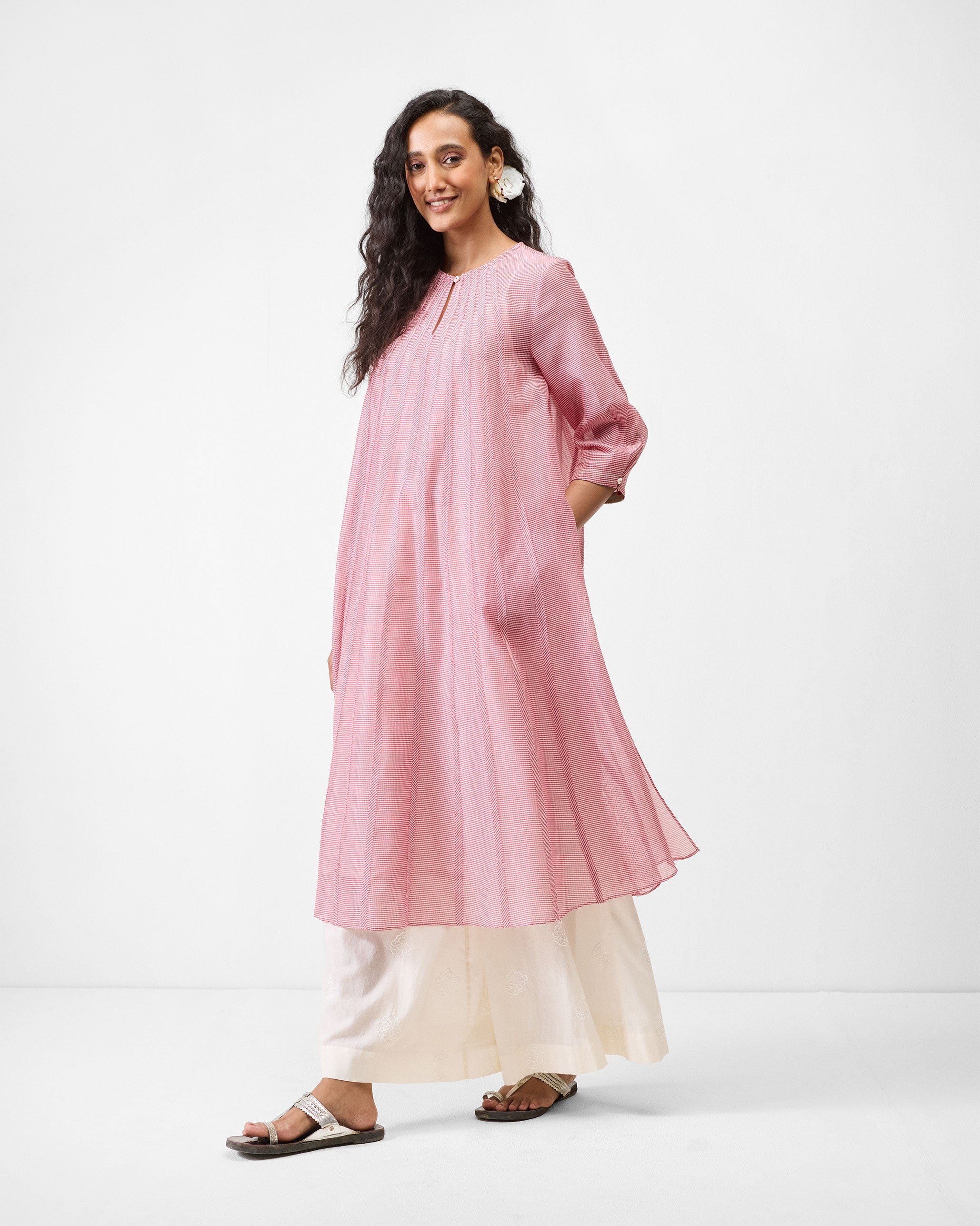 Pattaya Kurta with Slip - Watermelon