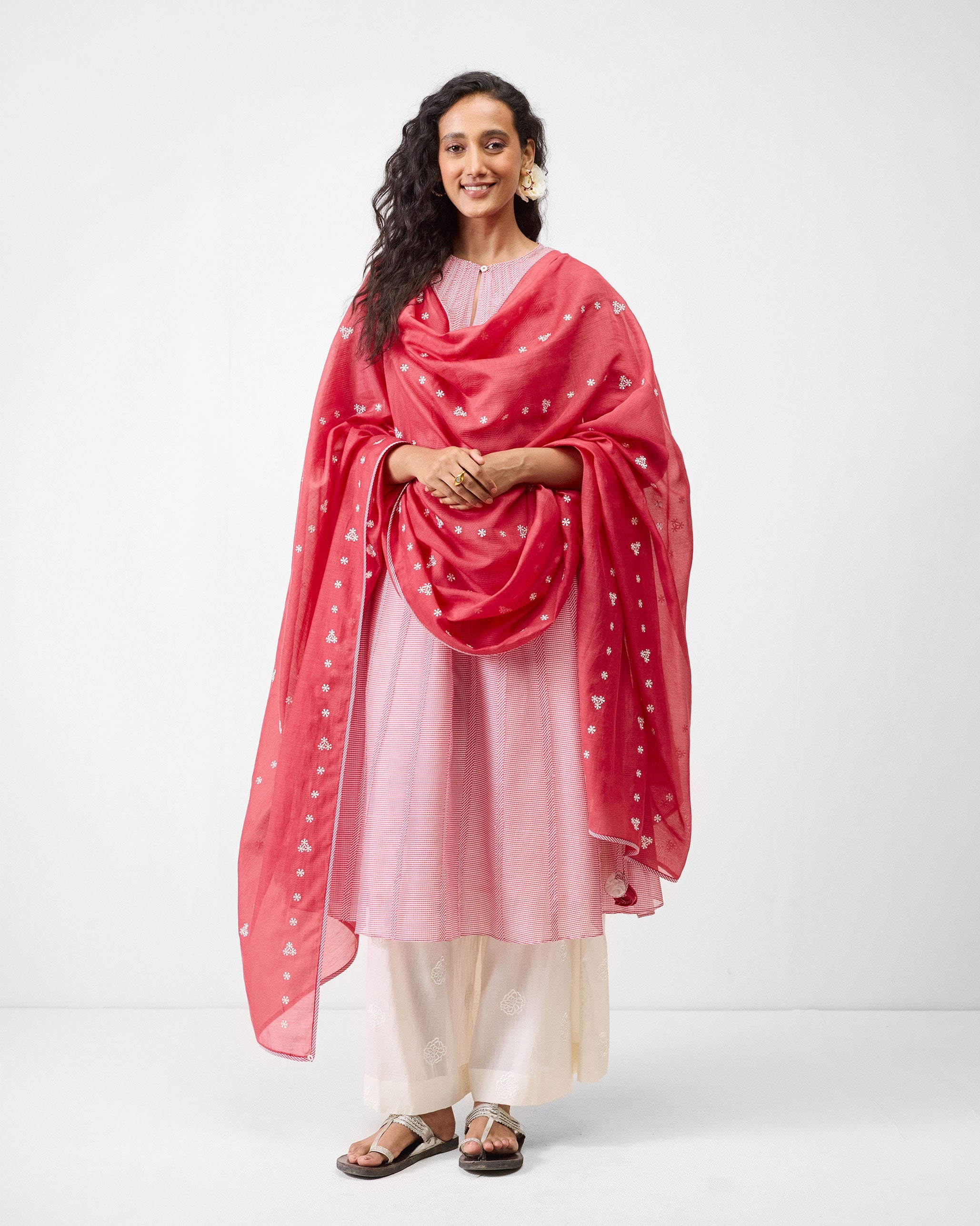 Pattaya Kurta with Slip - Watermelon