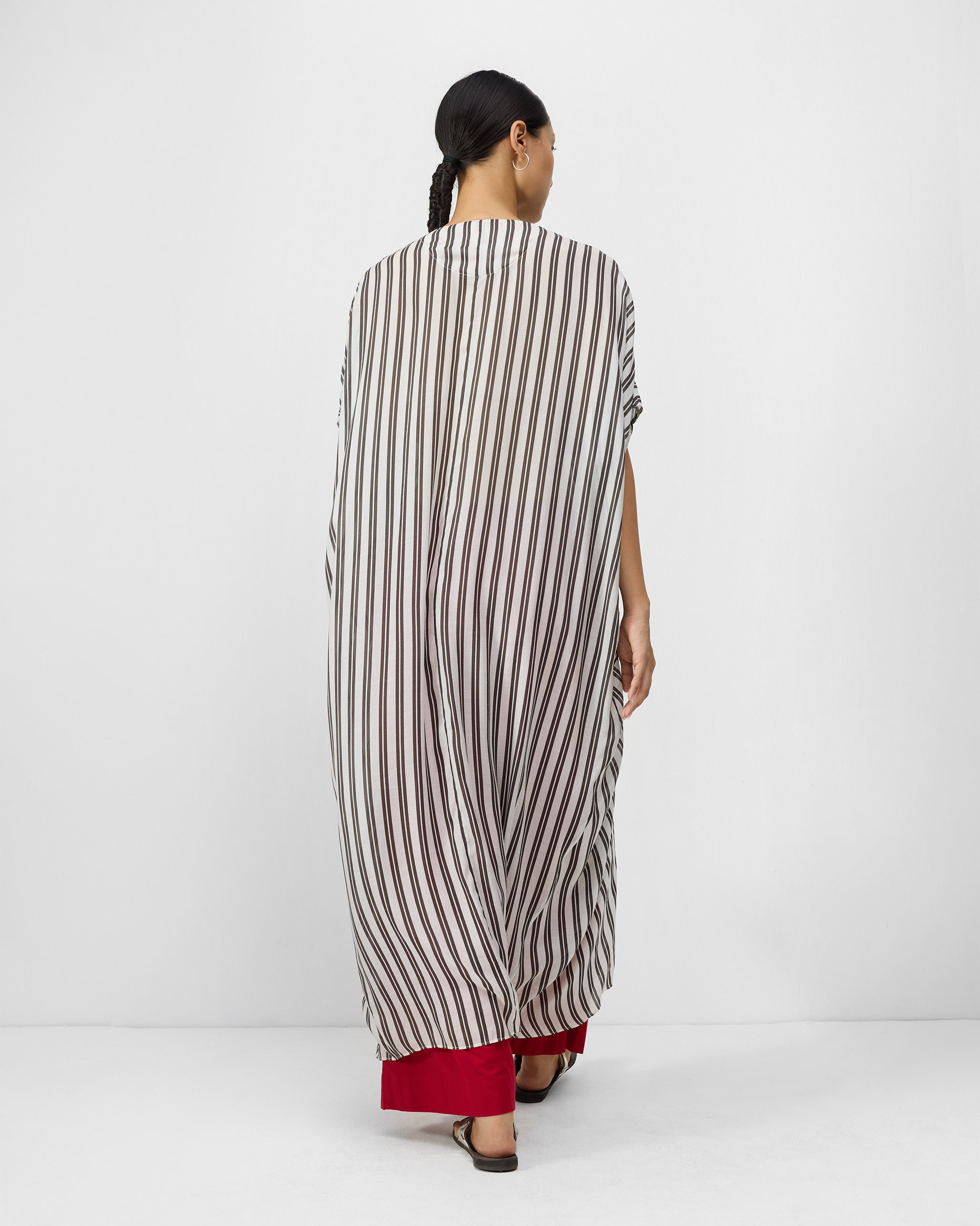 Samara Kaftan - Ivory & Charcoal Print