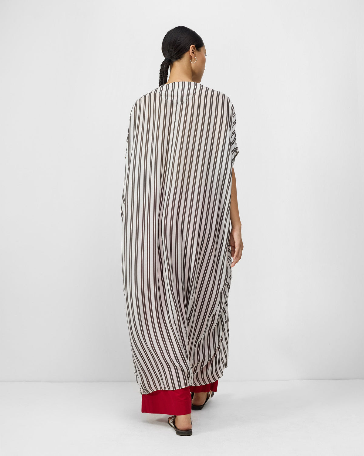 Samara Kaftan - Ivory & Charcoal Print