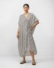 Samara Kaftan - Ivory & Charcoal Print