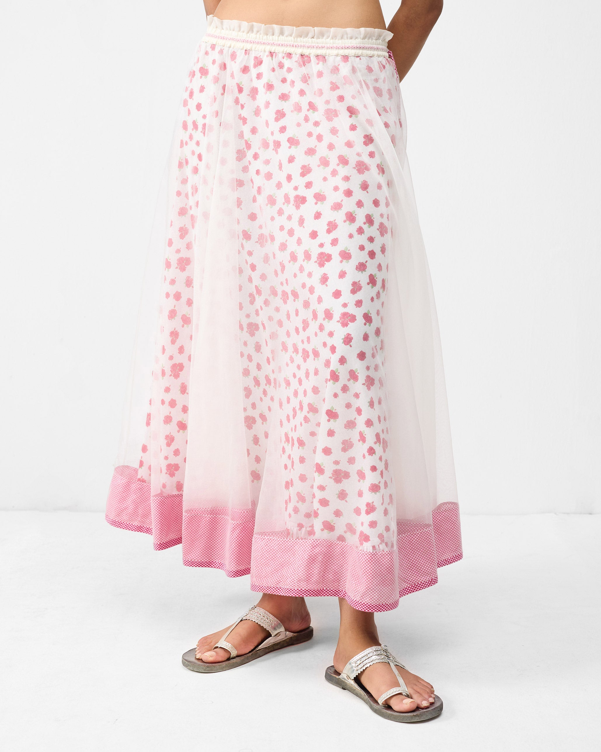 Pushkar Skirt - Ivory & Watermelon