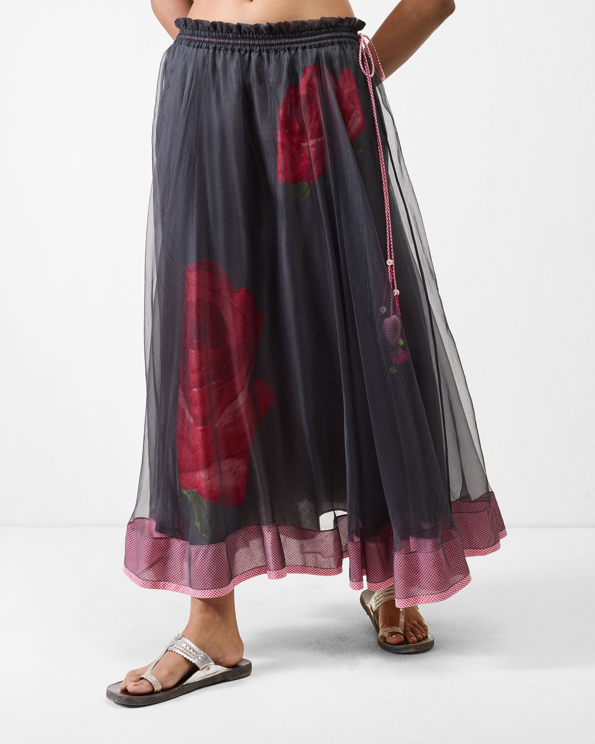 Pushkar Skirt - Charcoal & Watermelon