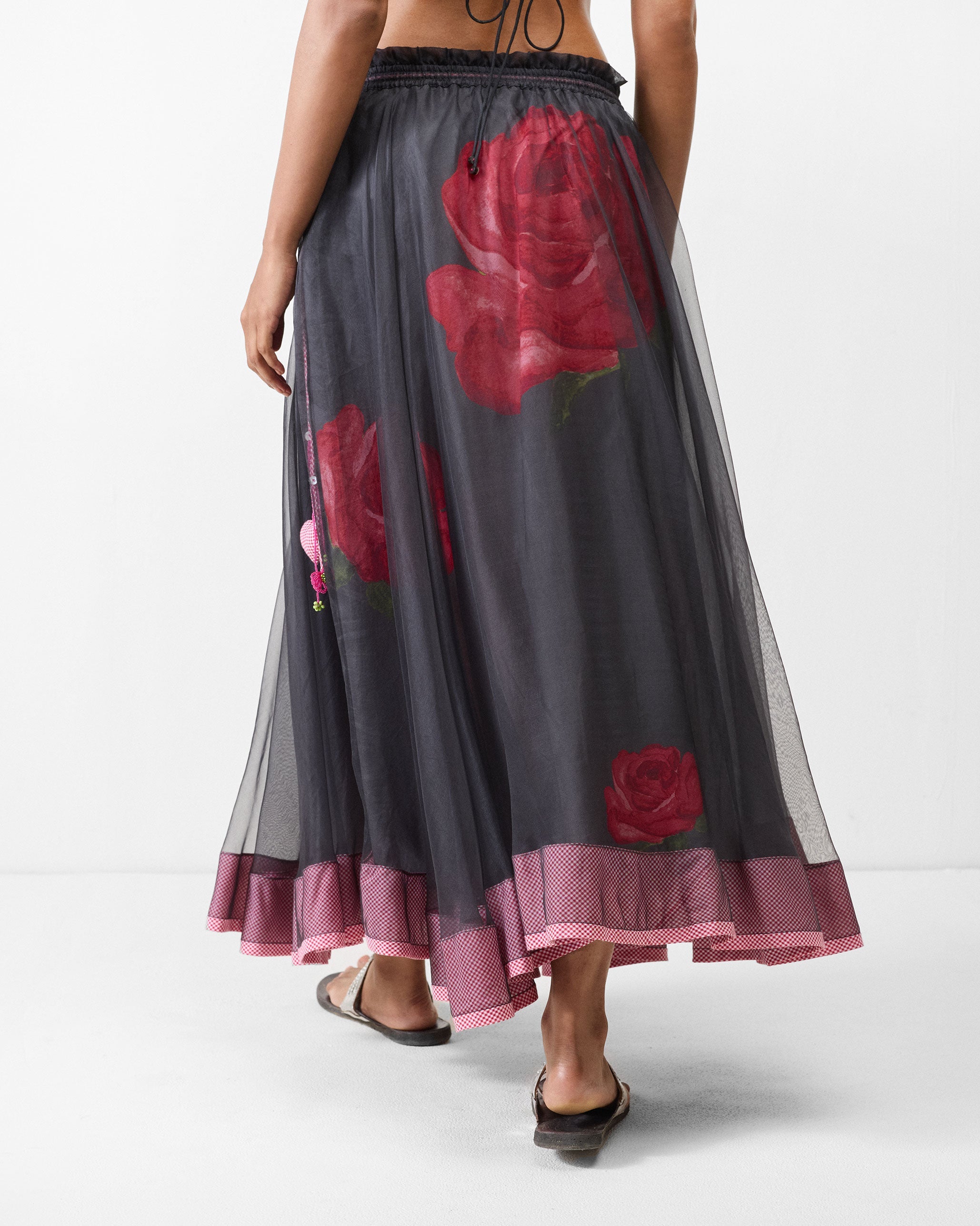 Pushkar Skirt - Charcoal & Watermelon