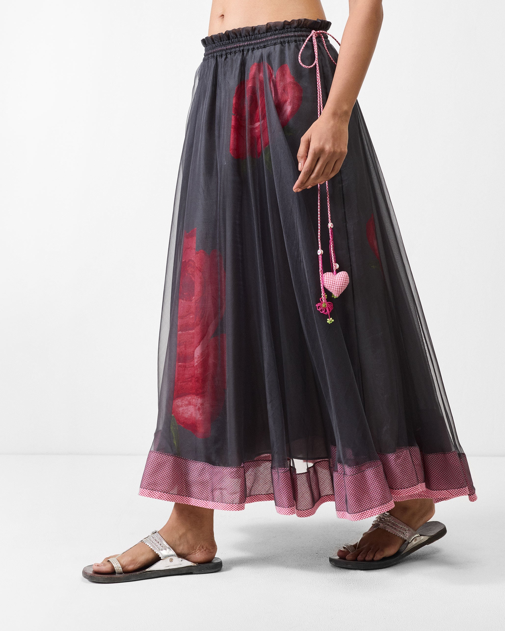 Pushkar Skirt - Charcoal & Watermelon