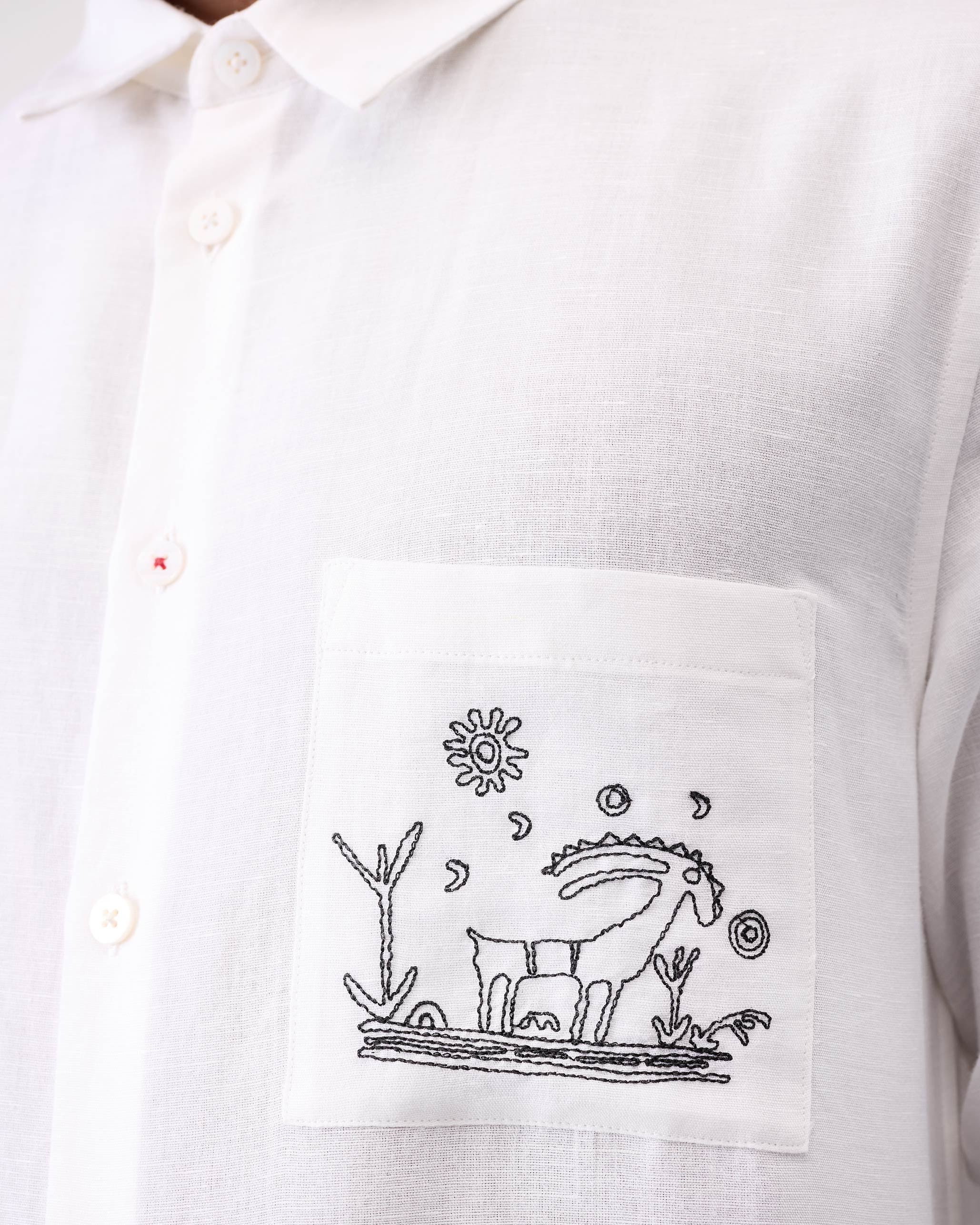 Musafir Pocket Shirt - White