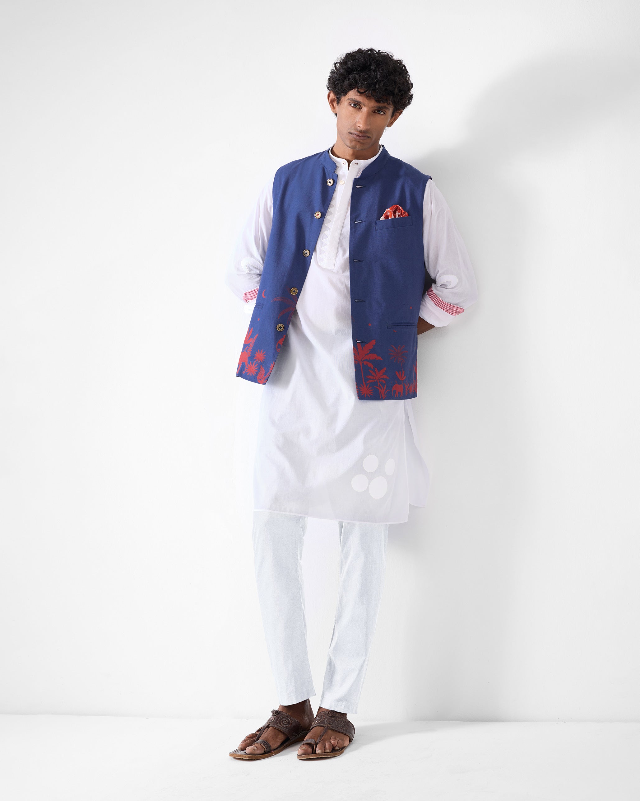 Neckband Kurta - White