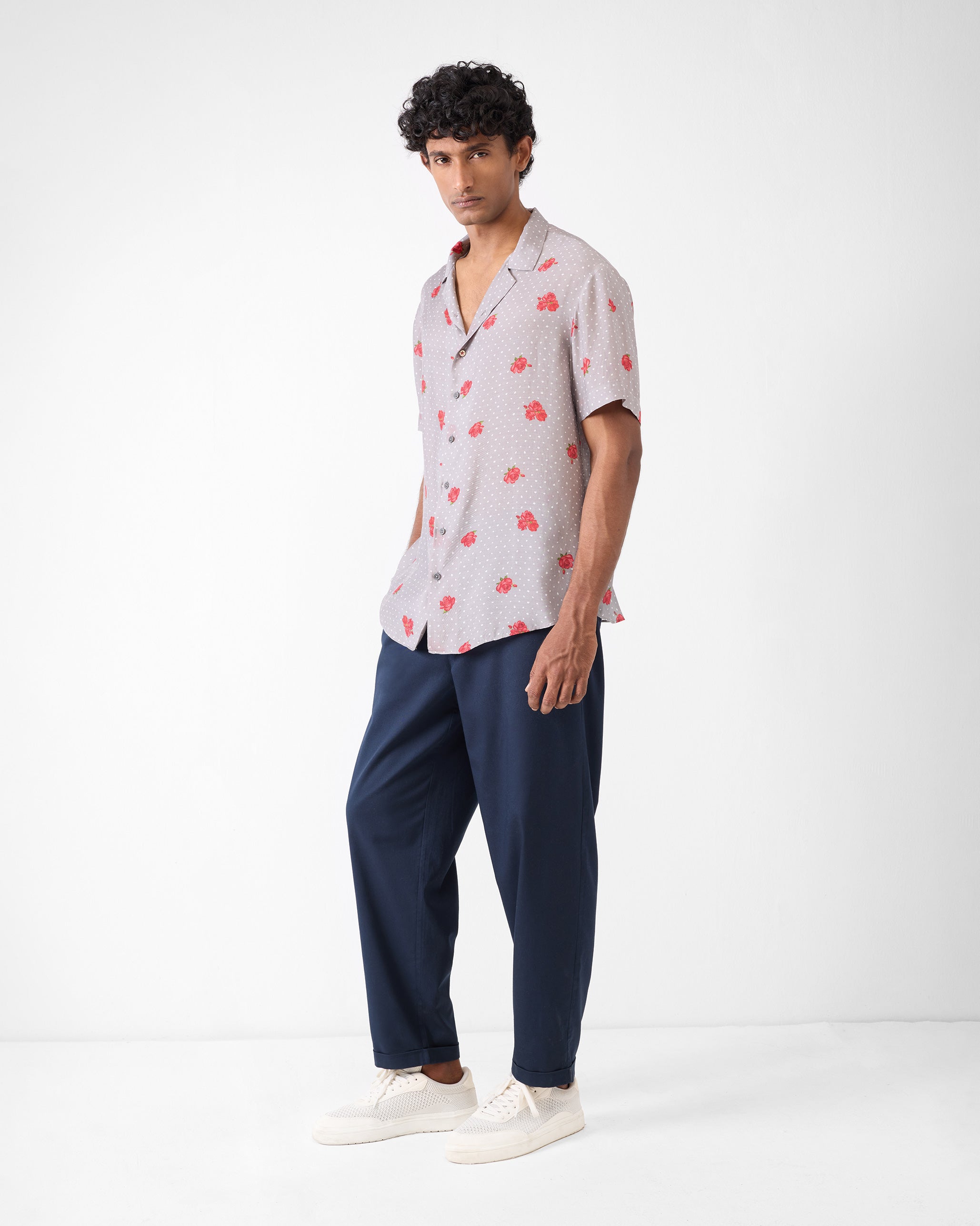 Mistari Shirt - Charcoal Print