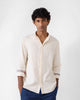 Band Collar Shirt - Ivory Embroidered