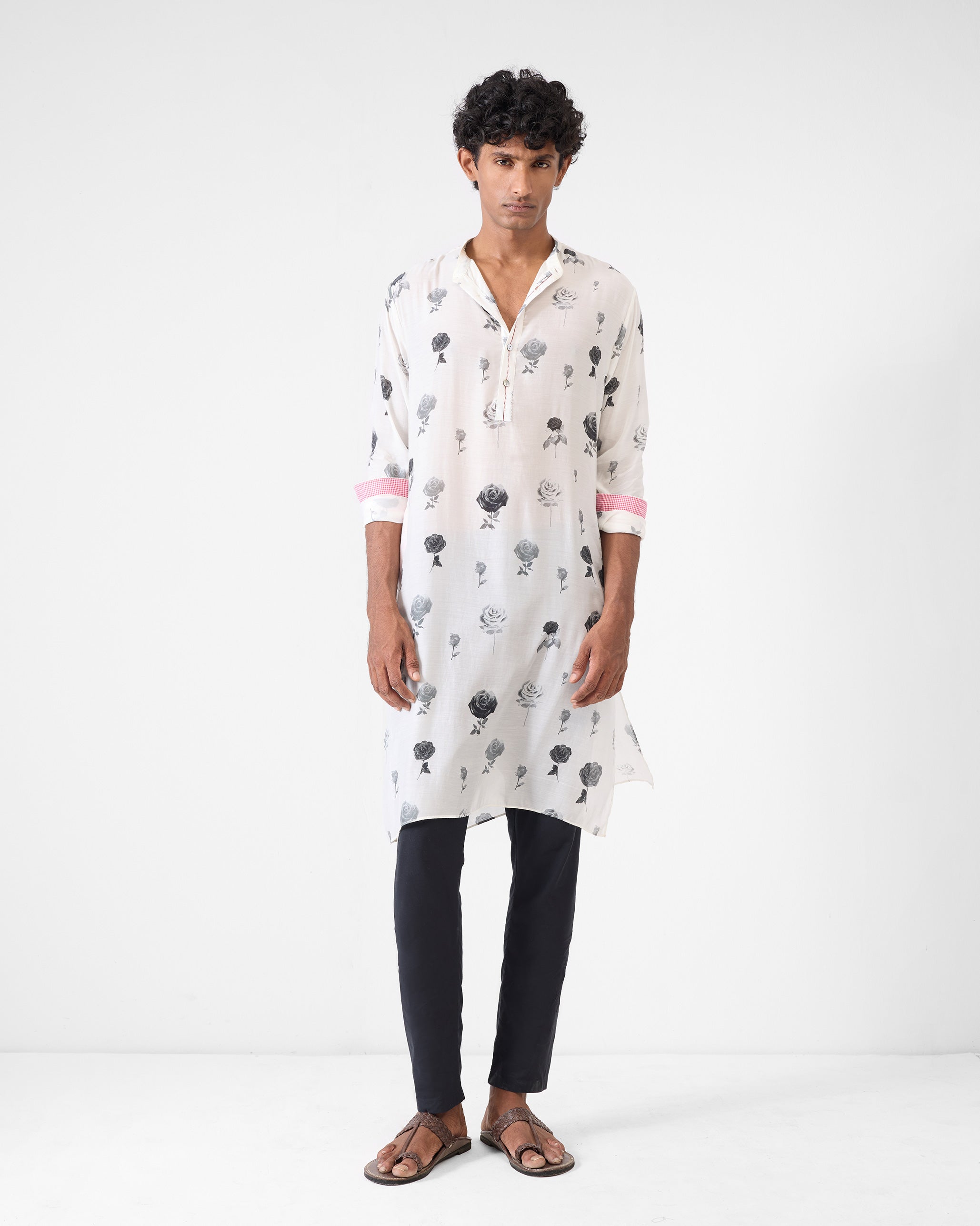Astral Kurta - Light Grey Print