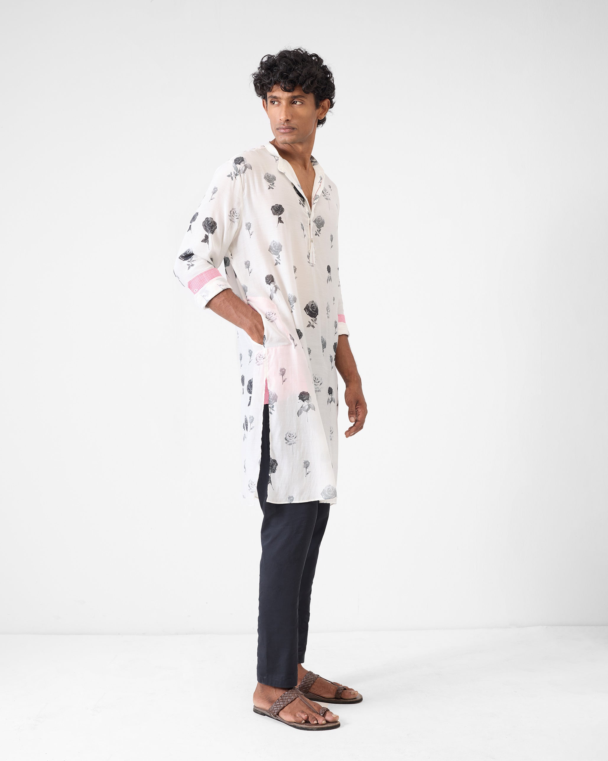 Astral Kurta - Light Grey Print