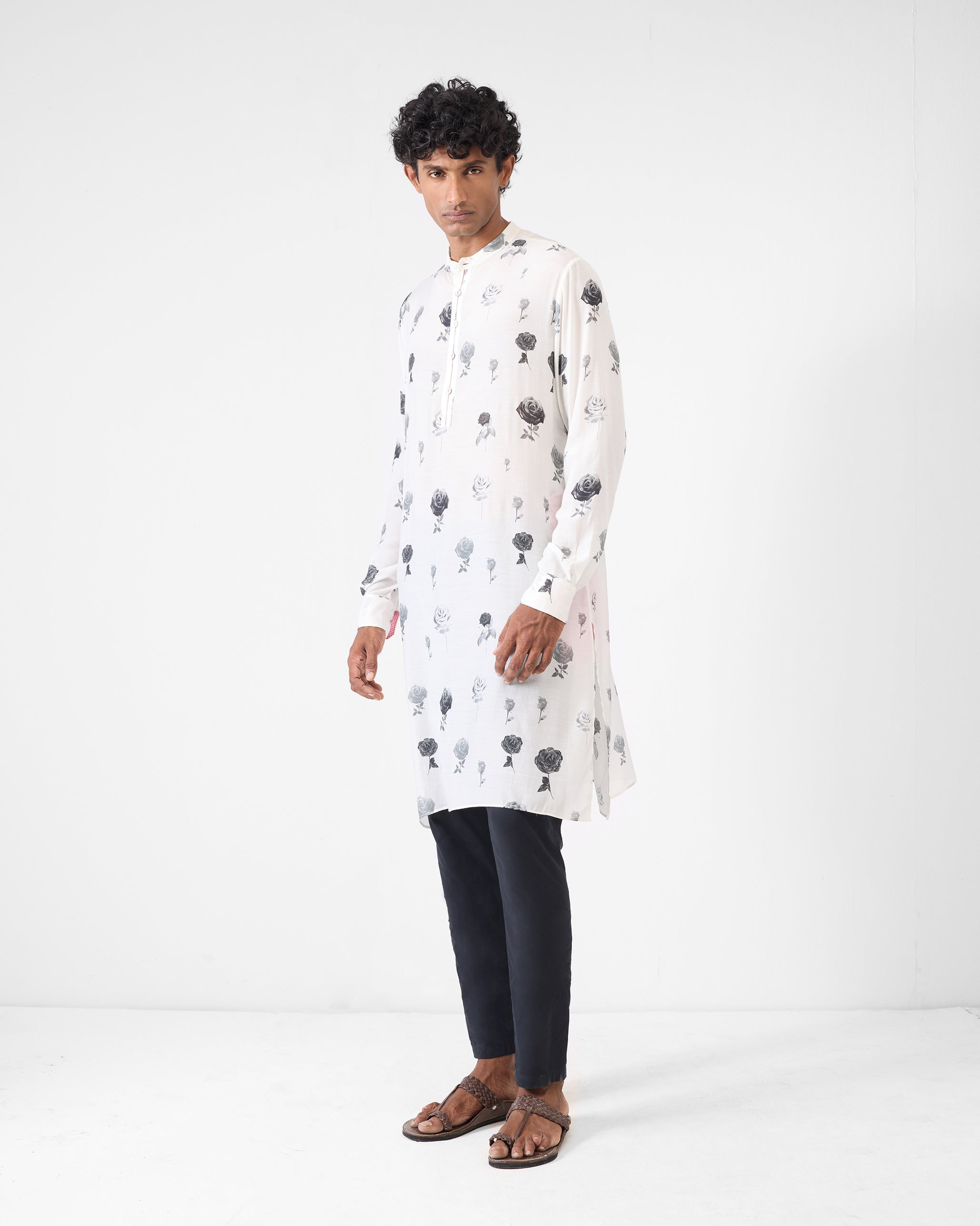 Astral Kurta - Light Grey Print