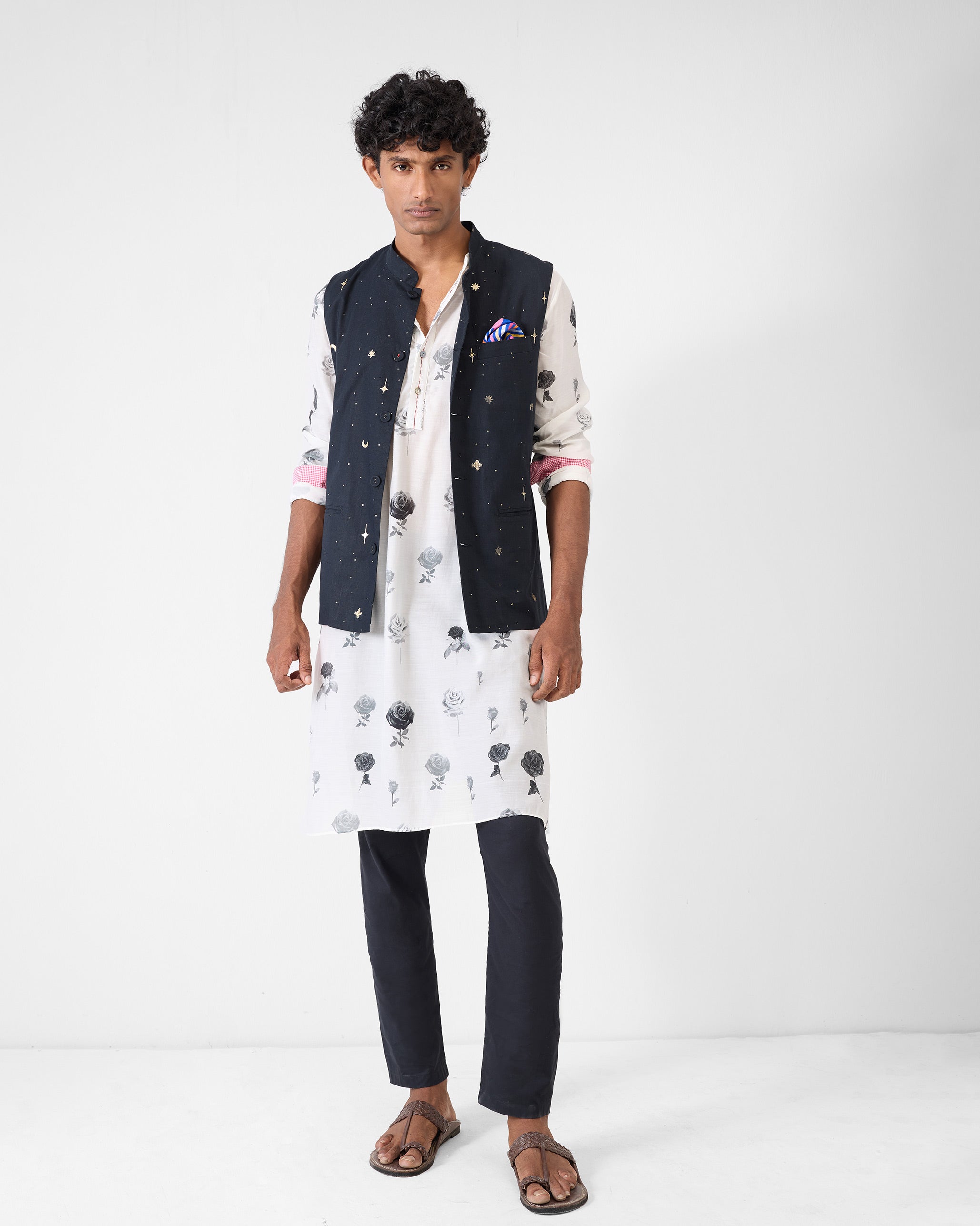 Astral Kurta - Light Grey Print