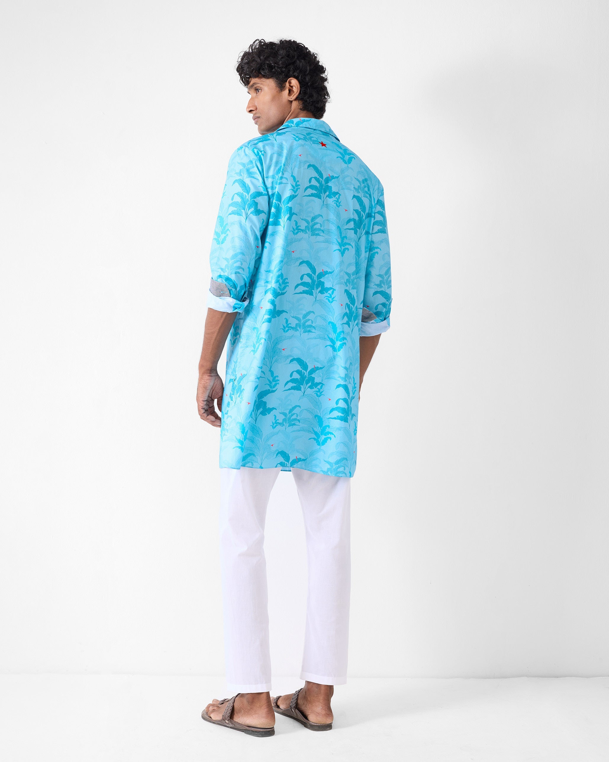 Bouquet Kurta - Light Blue