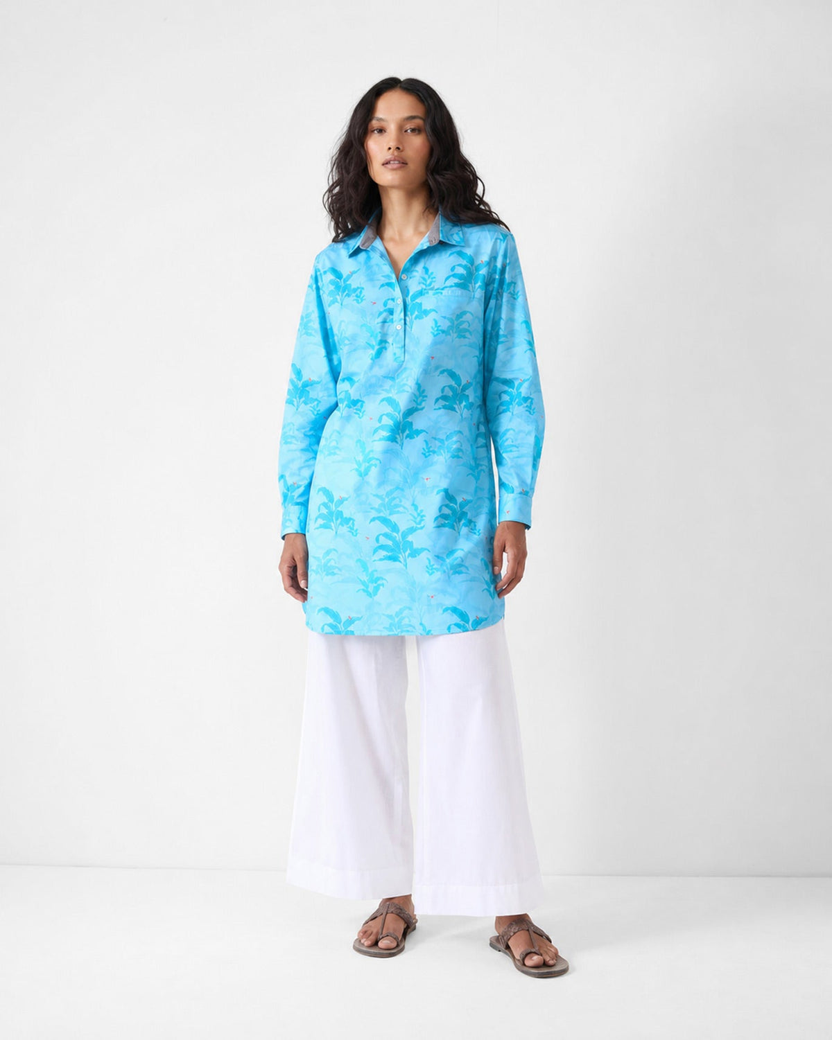 Bouquet Kurta - Light Blue