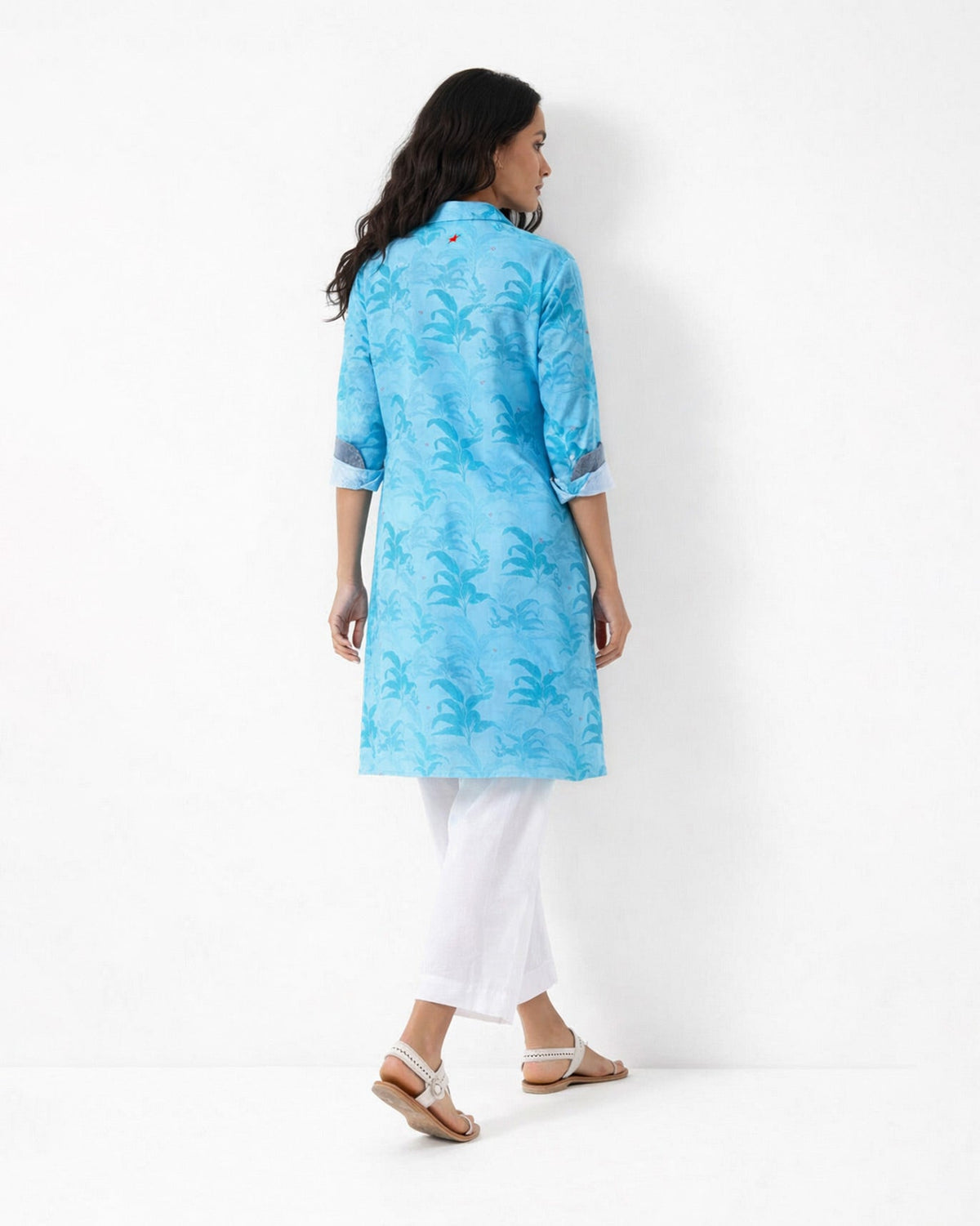Bouquet Kurta - Light Blue
