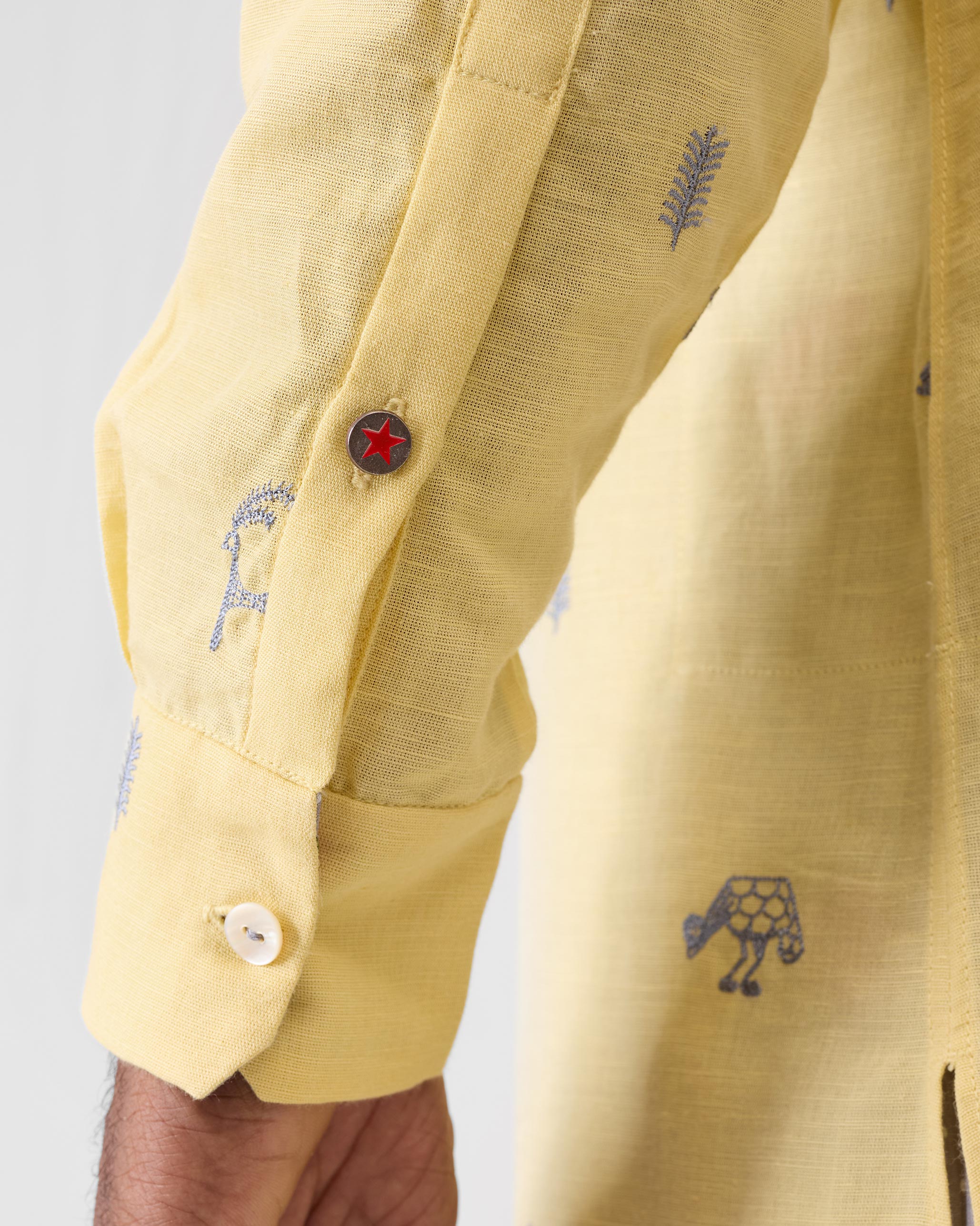 Astral Kurta - Light Yellow Embroidered