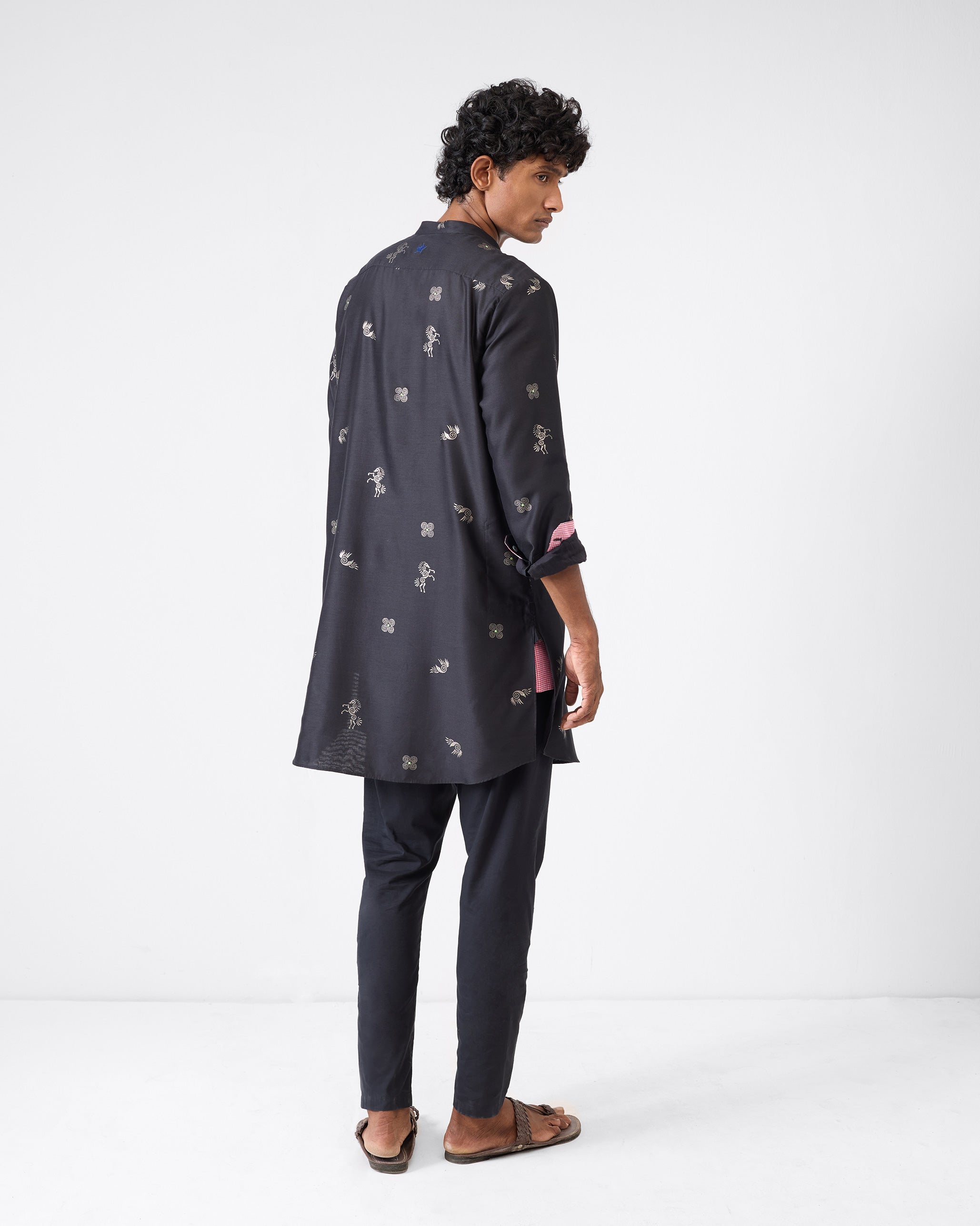Fort Kurta - Black & Charcoal Print