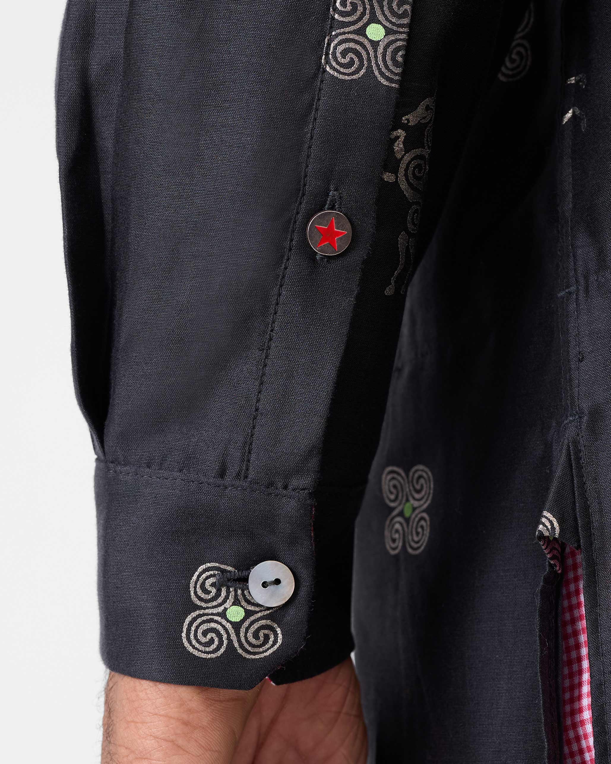 Fort Kurta - Black & Charcoal Print