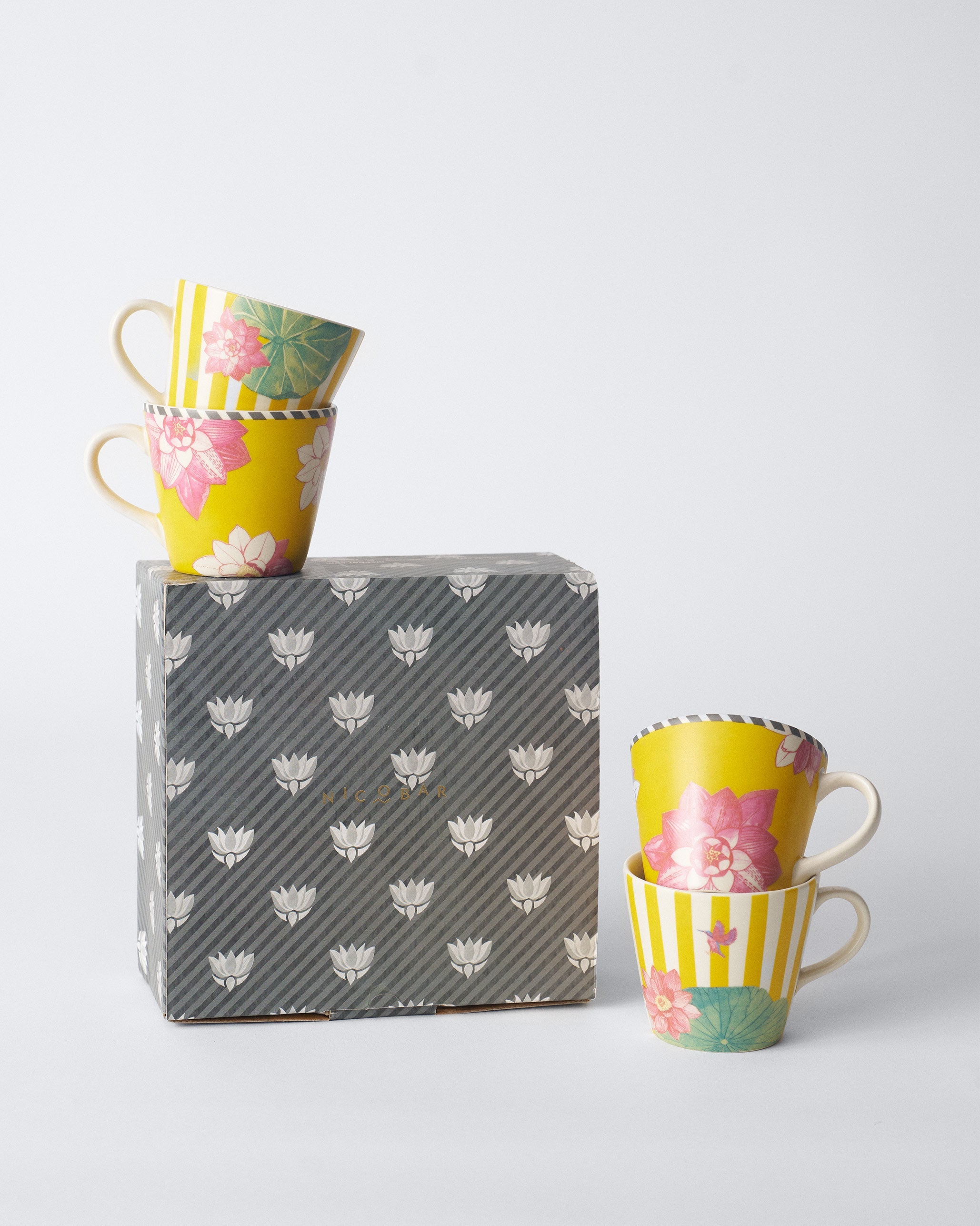 Lotus Garden Espresso Mug - Set of 4