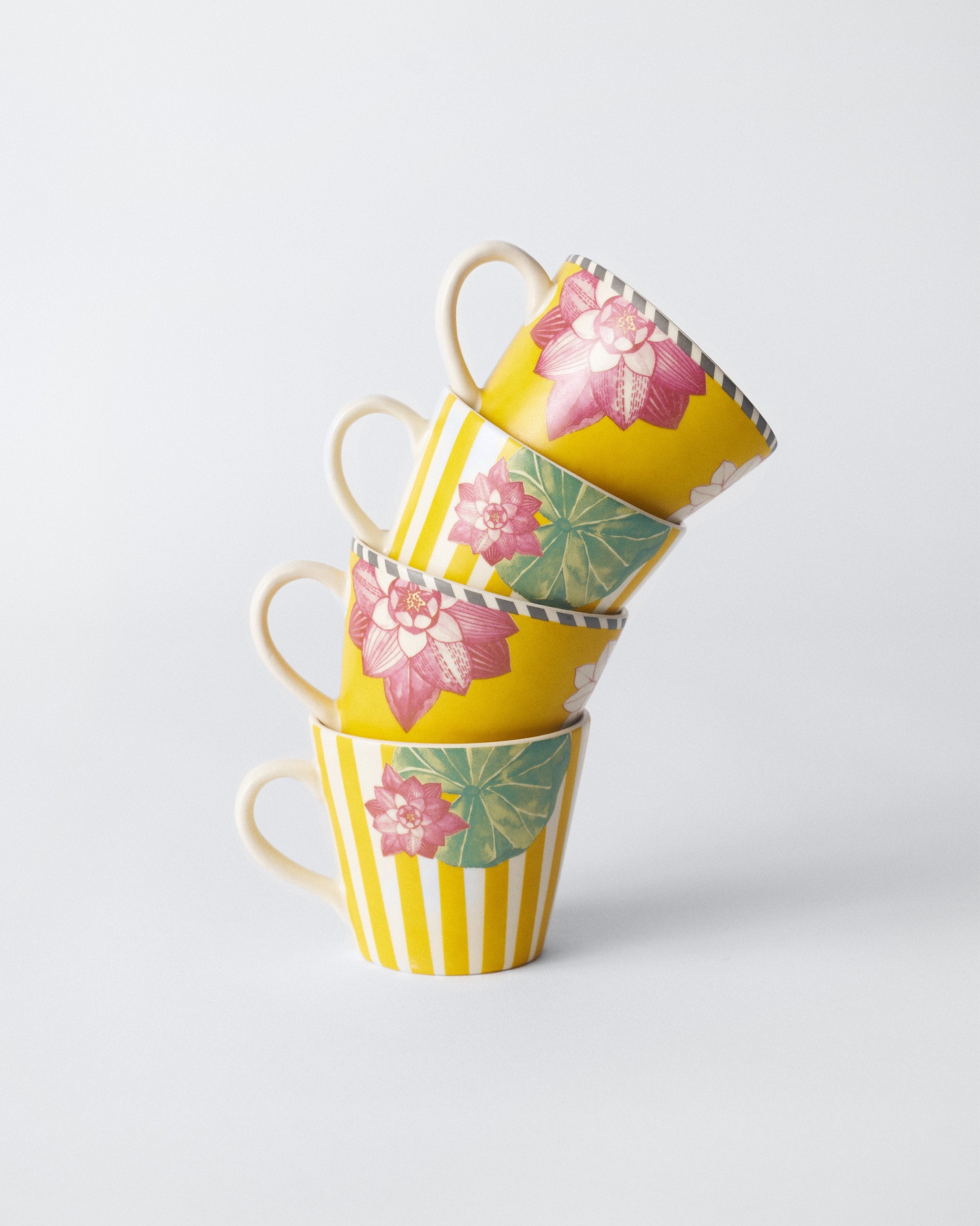 Lotus Garden Espresso Mug - Set of 4