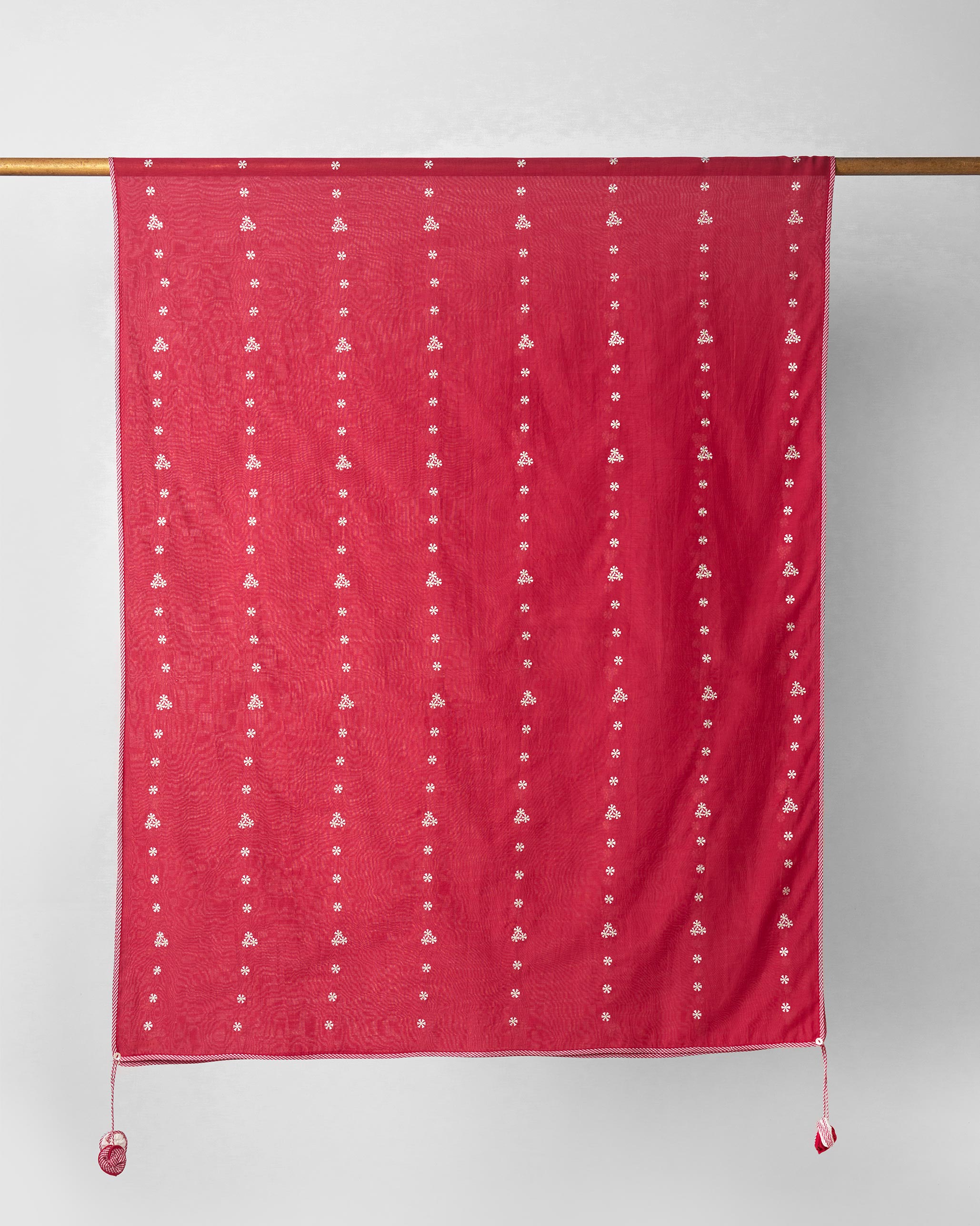 Tapi Dupatta - Watermelon & Ivory Embroidered