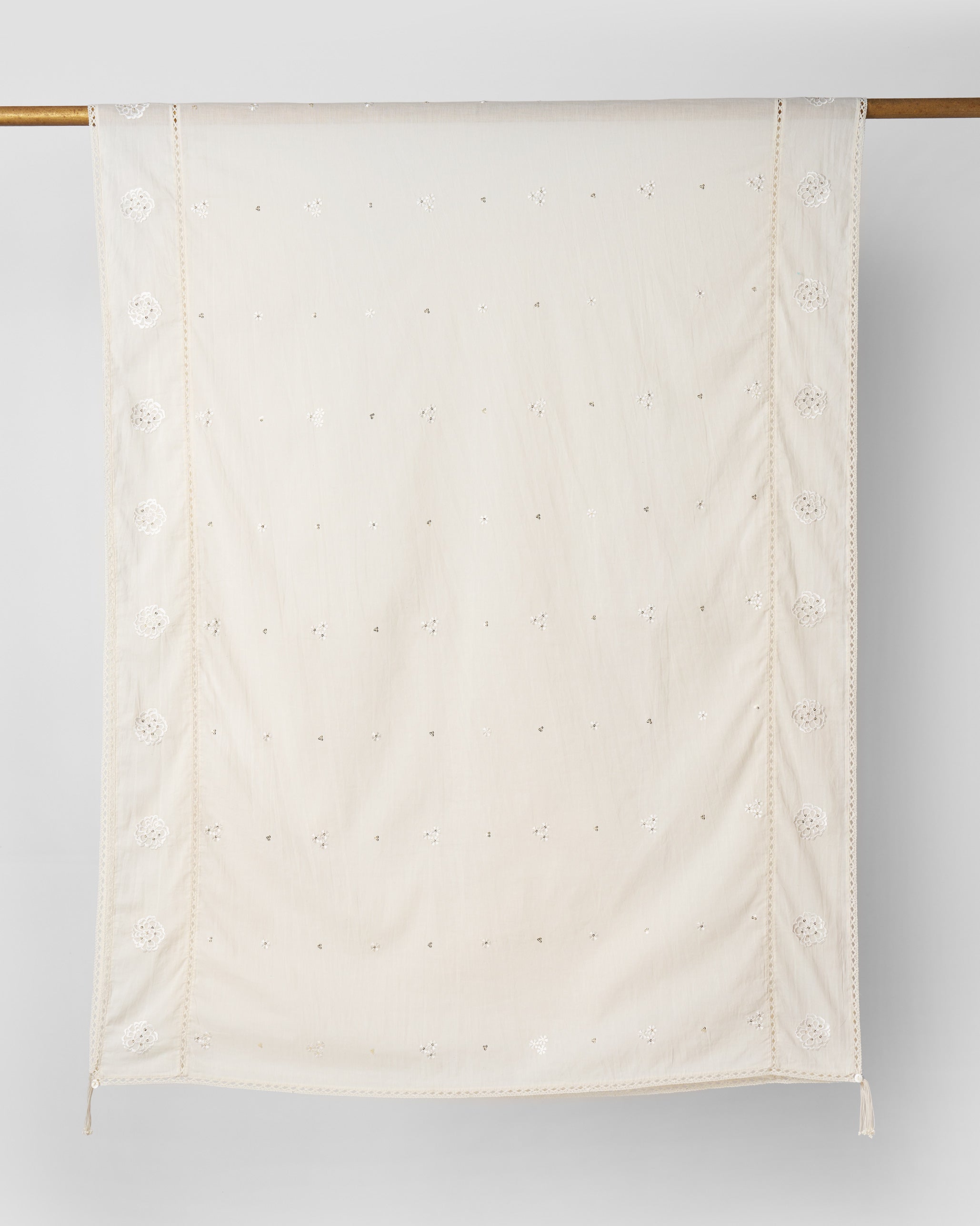Mariegold Dupatta - Ivory Embroidered