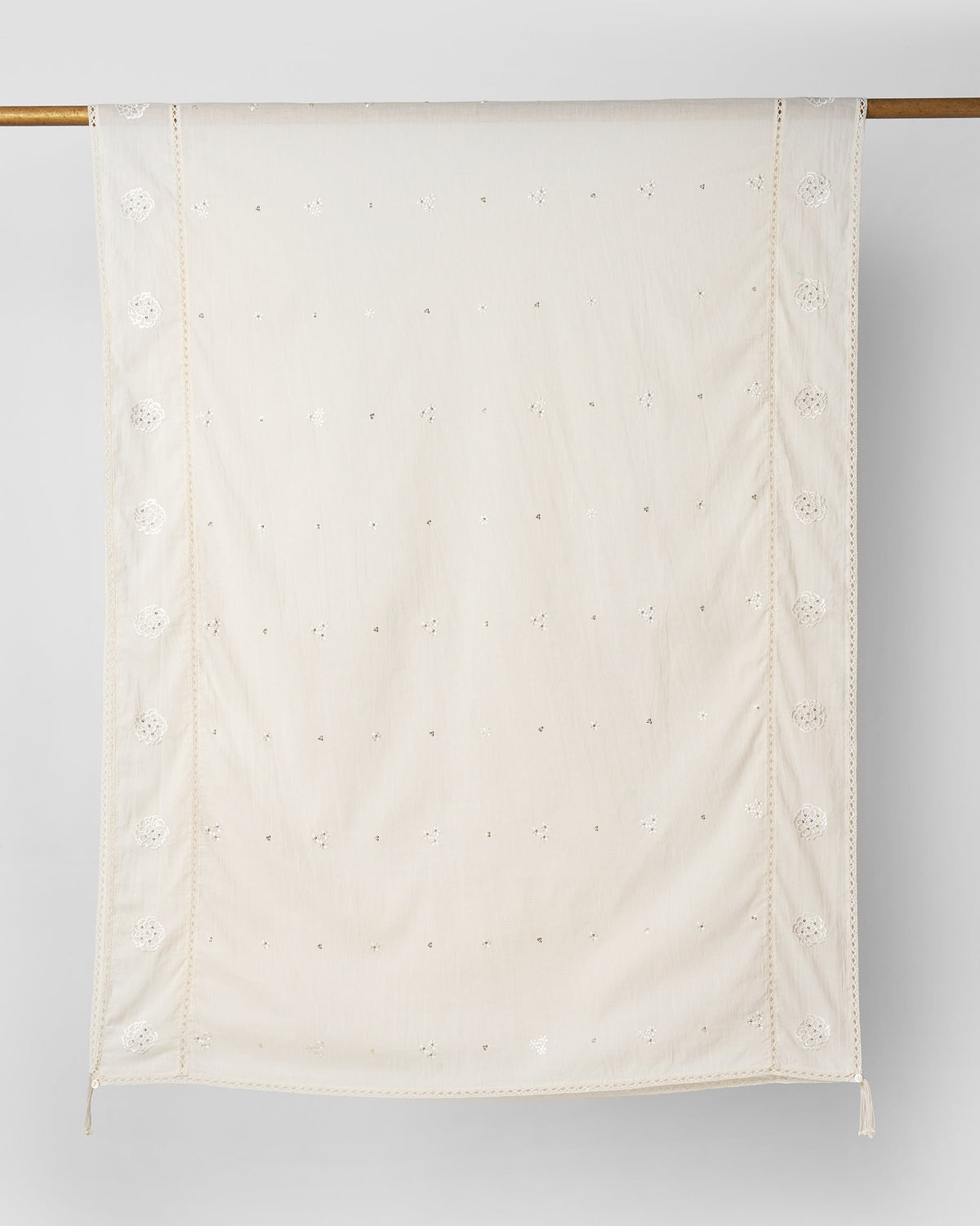 Mariegold Dupatta - Ivory Embroidered