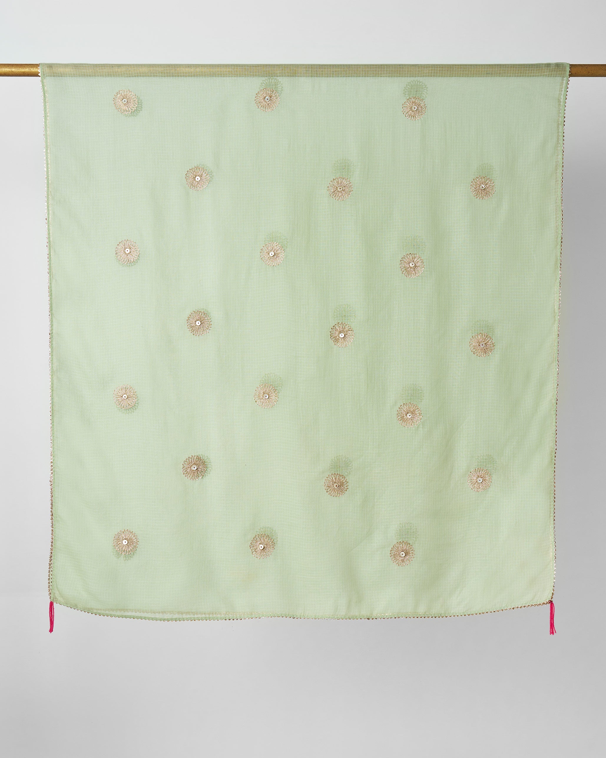 Kosi Dupatta - Mint Embroidered