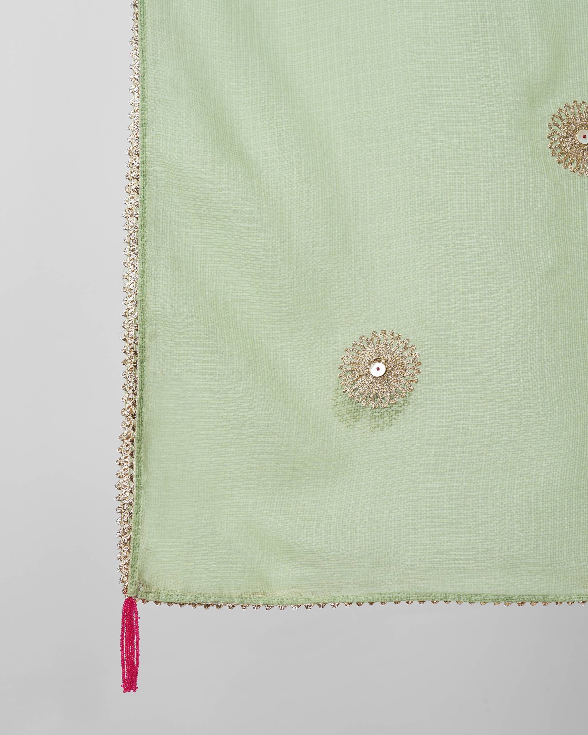 Kosi Dupatta - Mint Embroidered