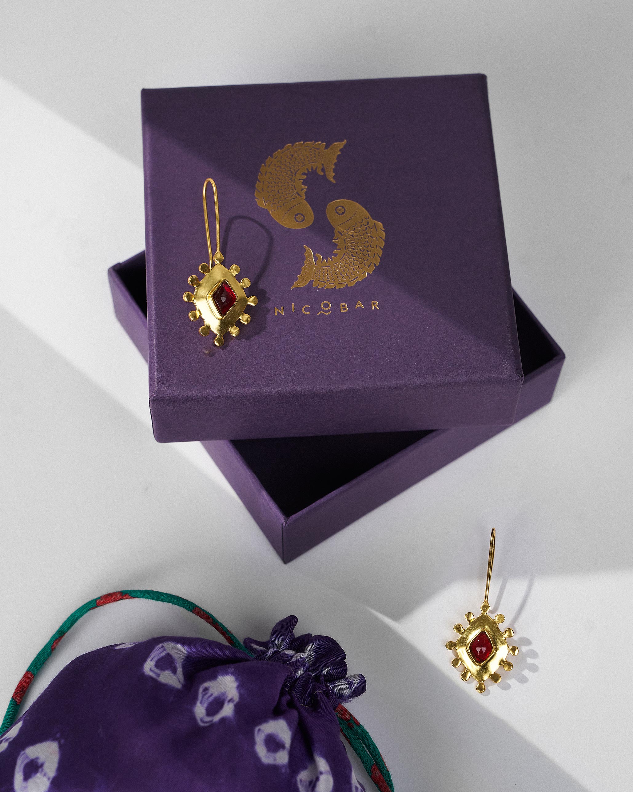 Garnet Barfi Drops - Gold