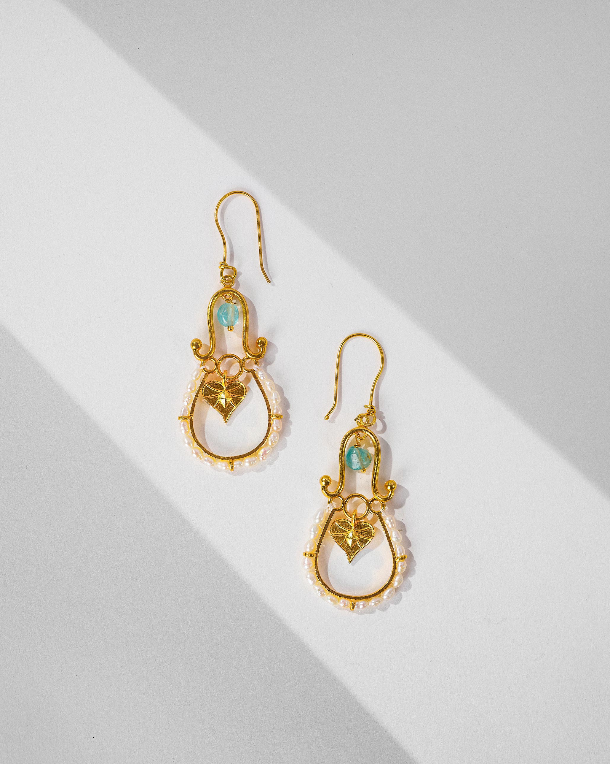 Peepal Patta Danglers - Gold