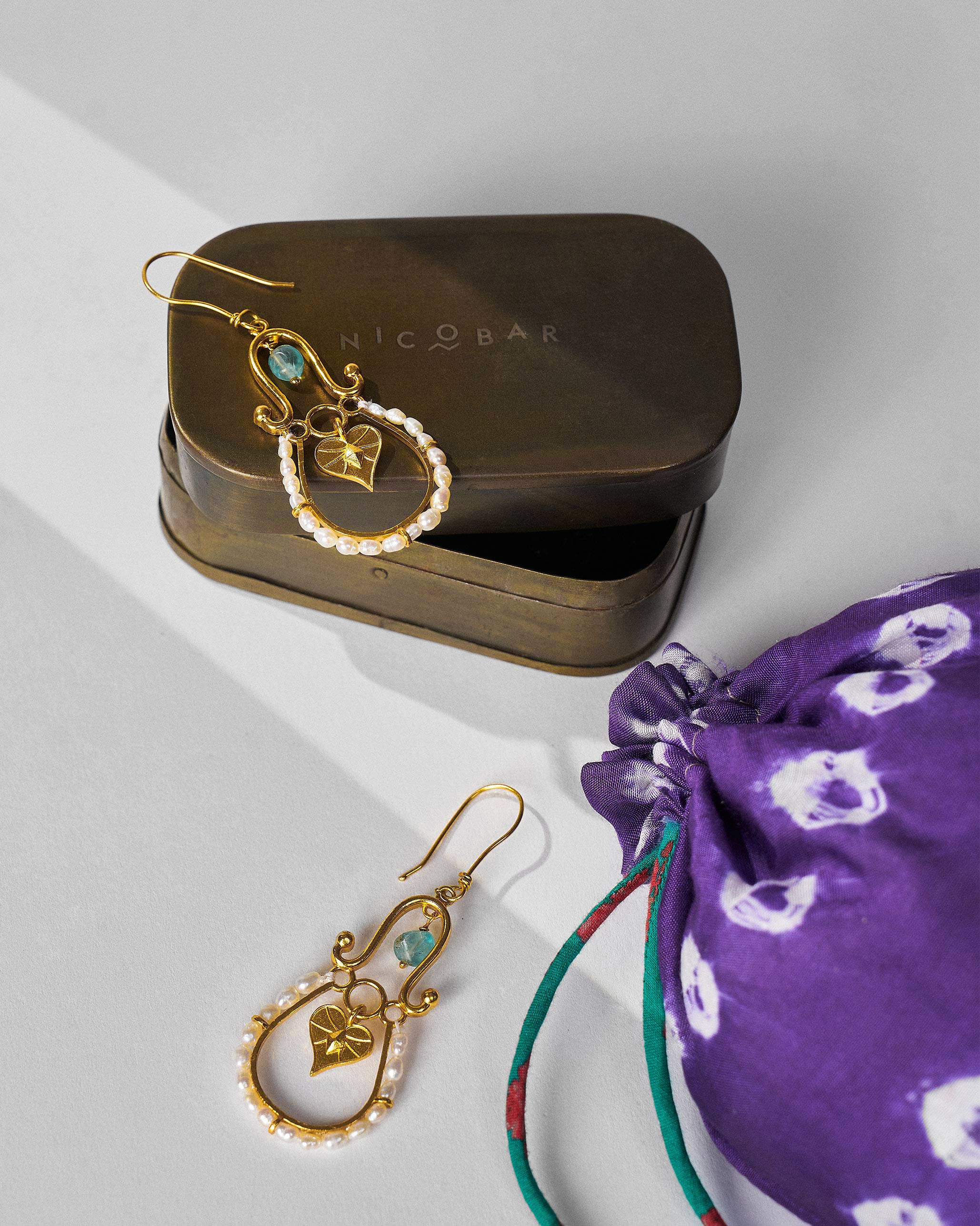 Peepal Patta Danglers - Gold