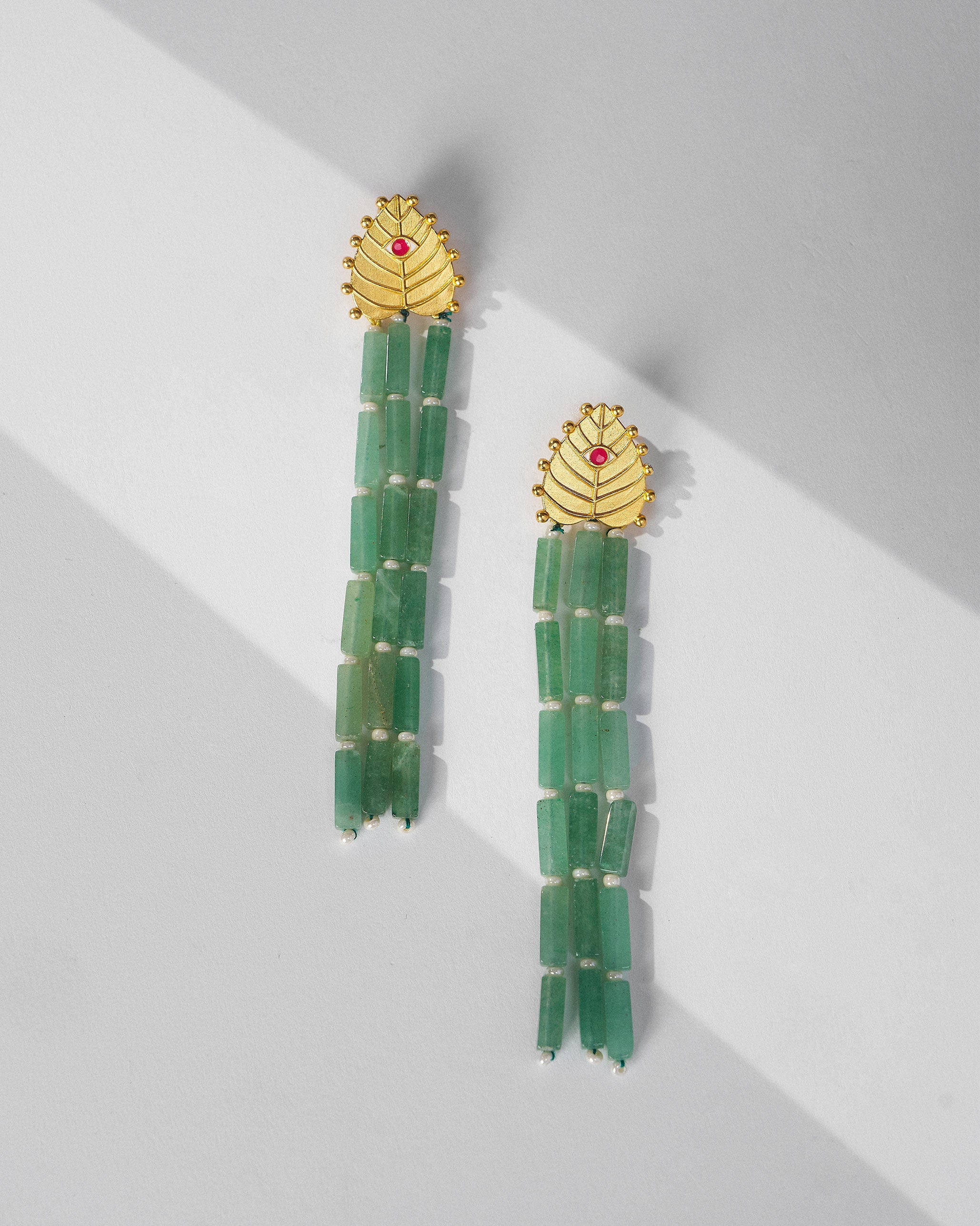 Paan Patta Danglers - Gold