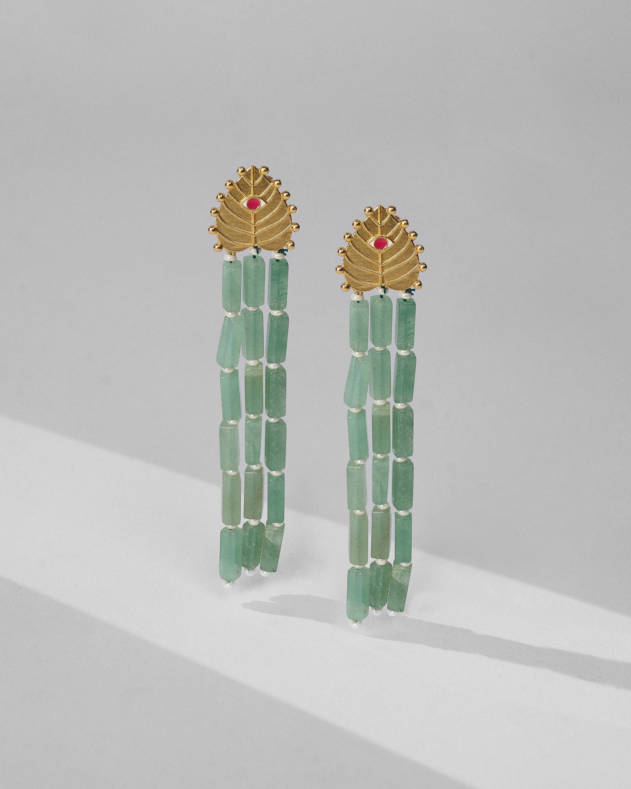 Paan Patta Danglers - Gold