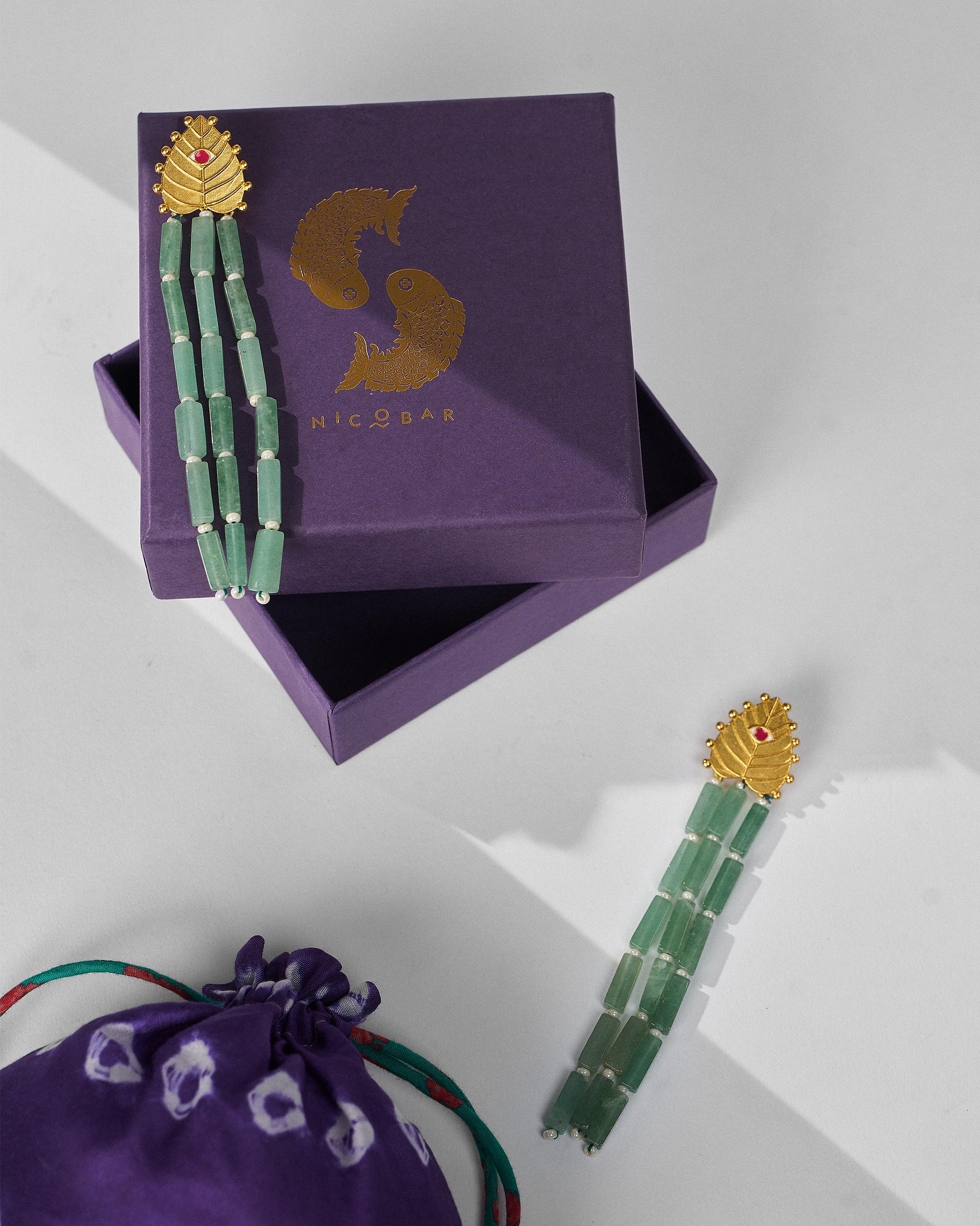 Paan Patta Danglers - Gold